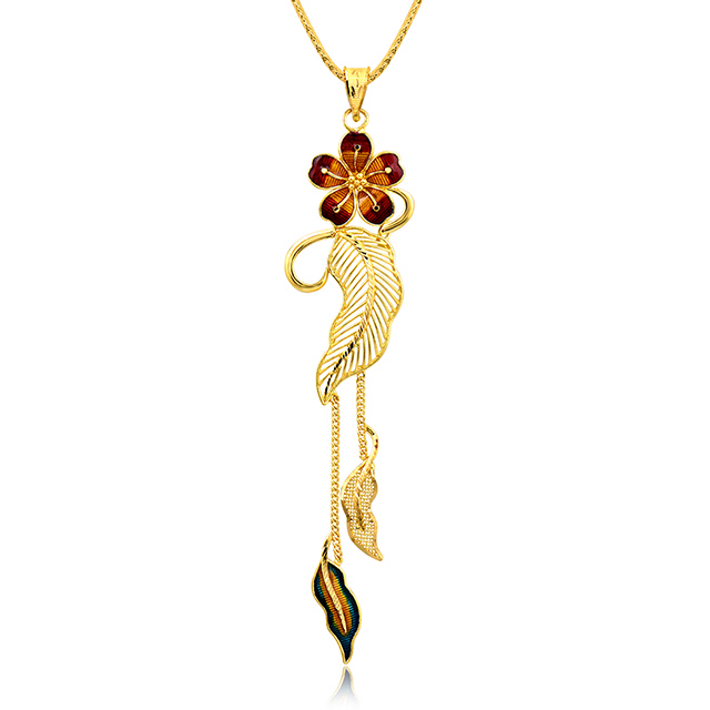 Leafy Bloom Gold Pendant - Senco Gold and Diamonds