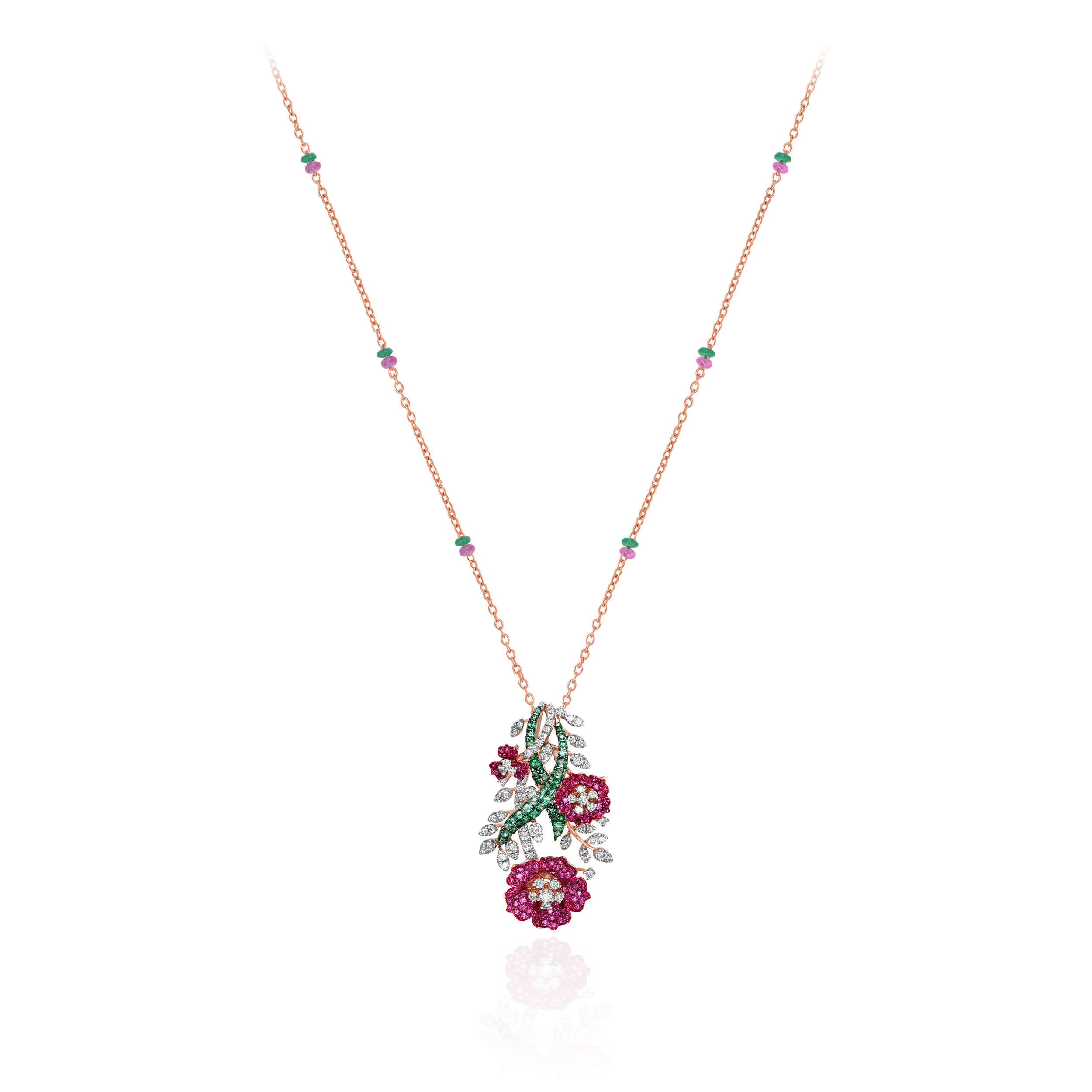 Aurora Bloom Diamond Chain Pendant - Senco Gold and Diamonds