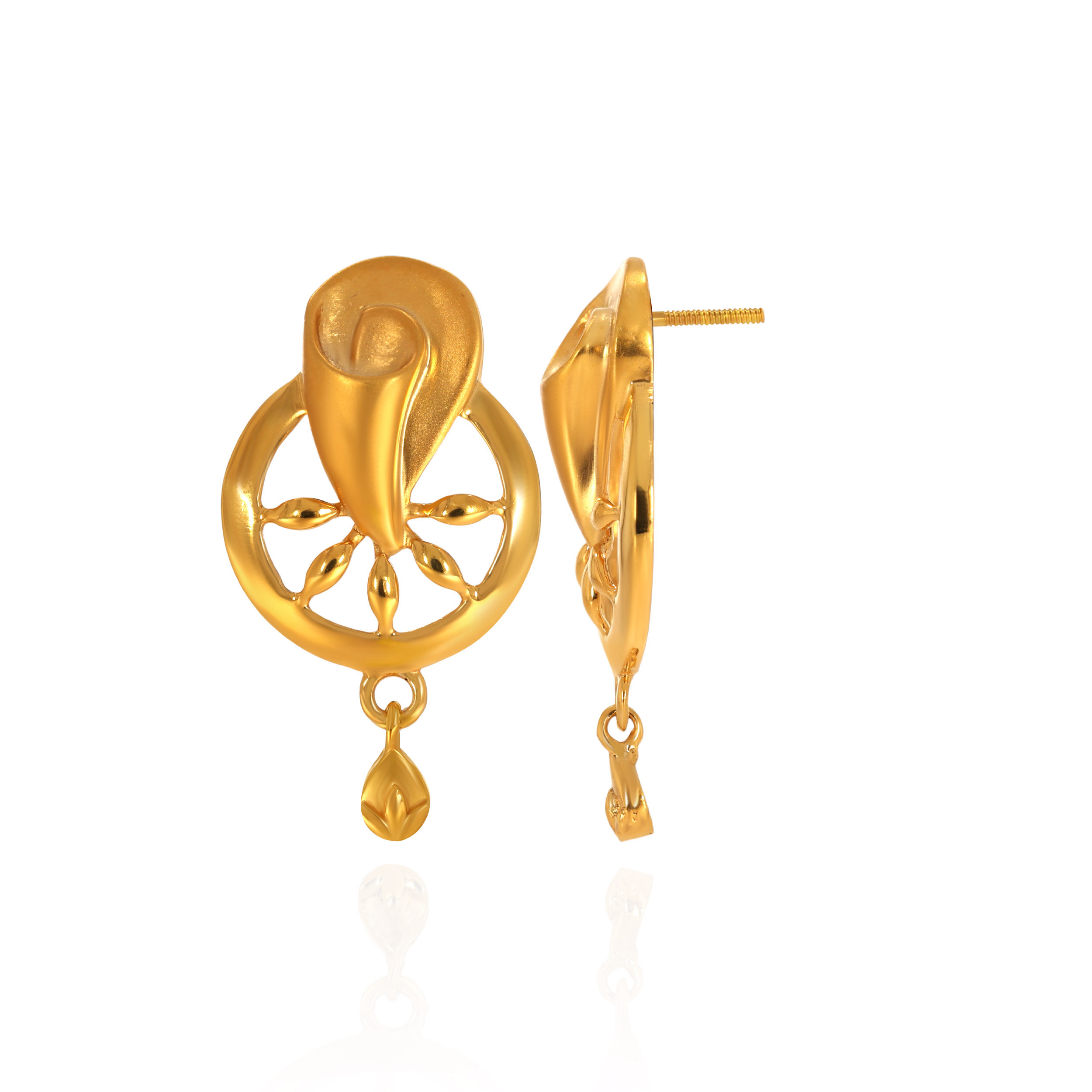 Abstract Aura Gold Drop Earrings - Senco Gold and Diamonds