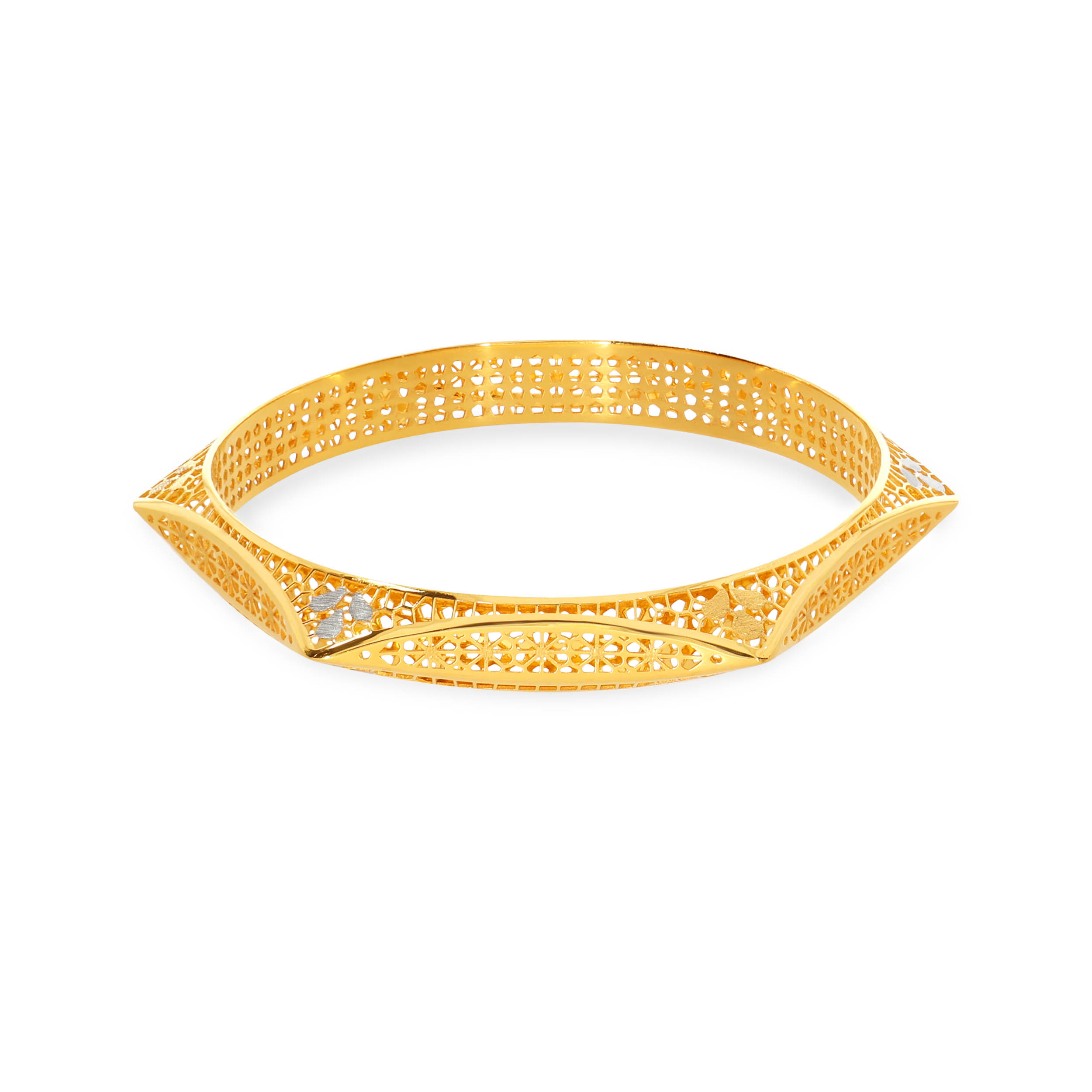 Aesthetic Flair Gold Bangle - Senco Gold and Diamonds