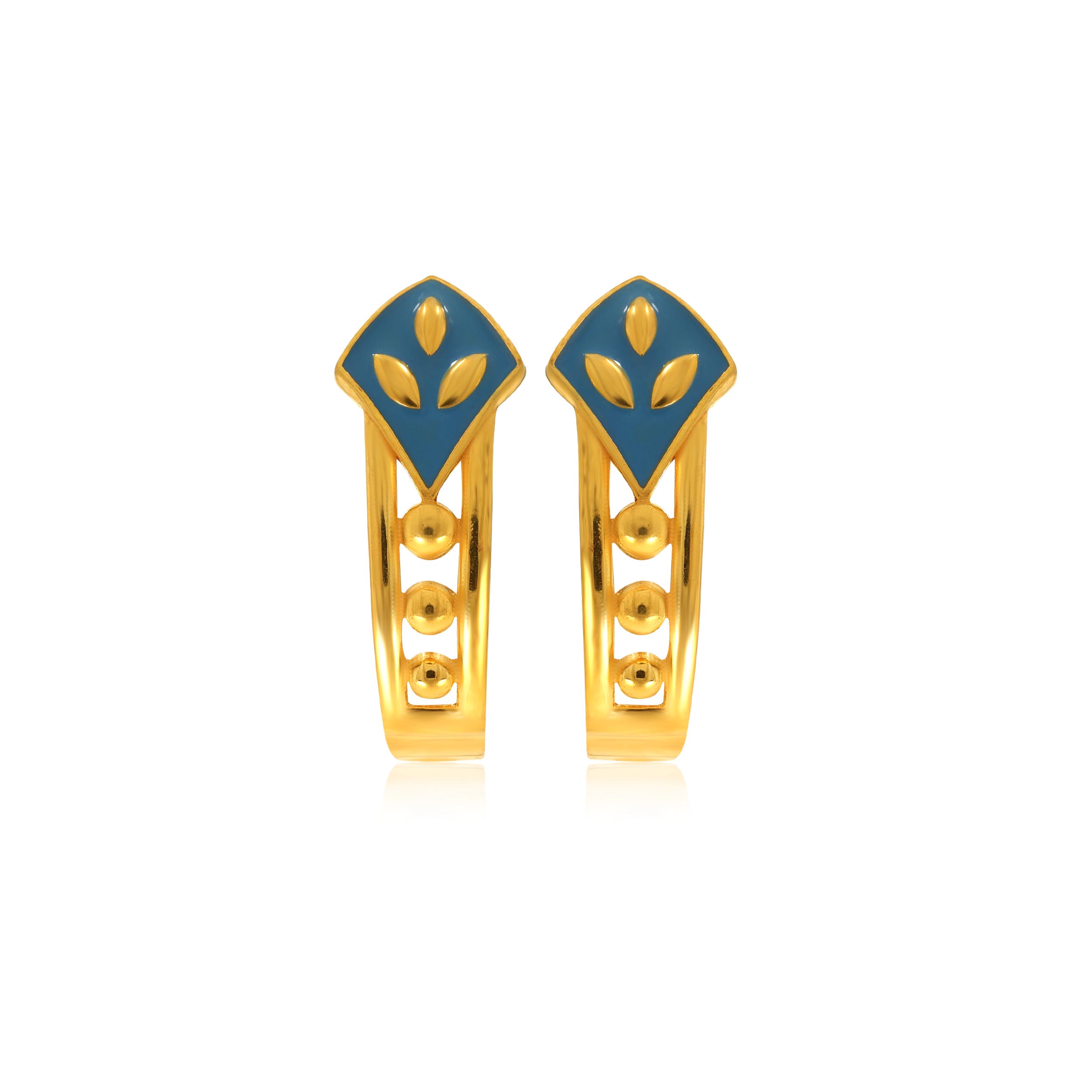 Oceanic Glow Gold Hoop Earrings - Senco Gold and Diamonds