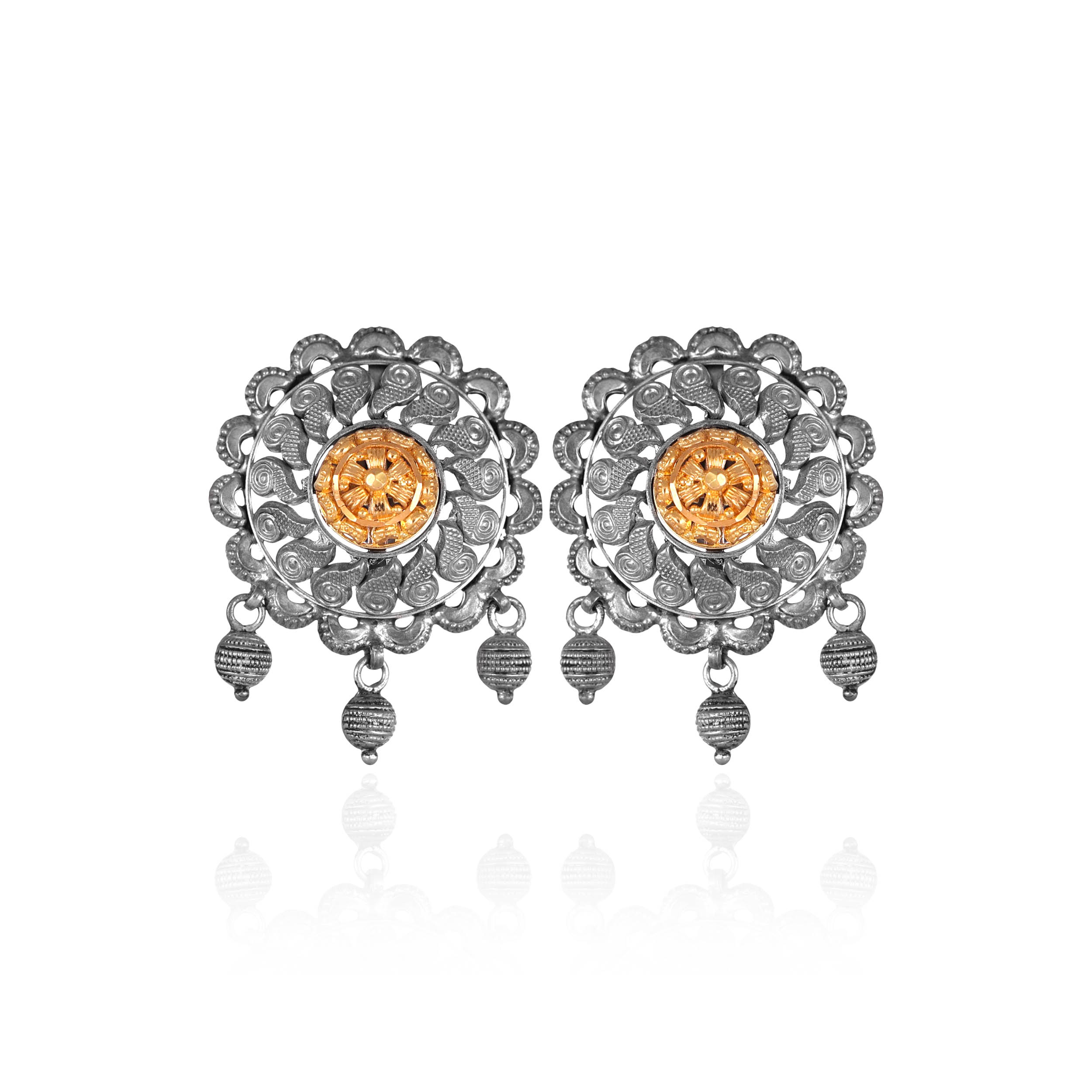 Antique Splendour Gold Earrings - Senco Gold and Diamonds