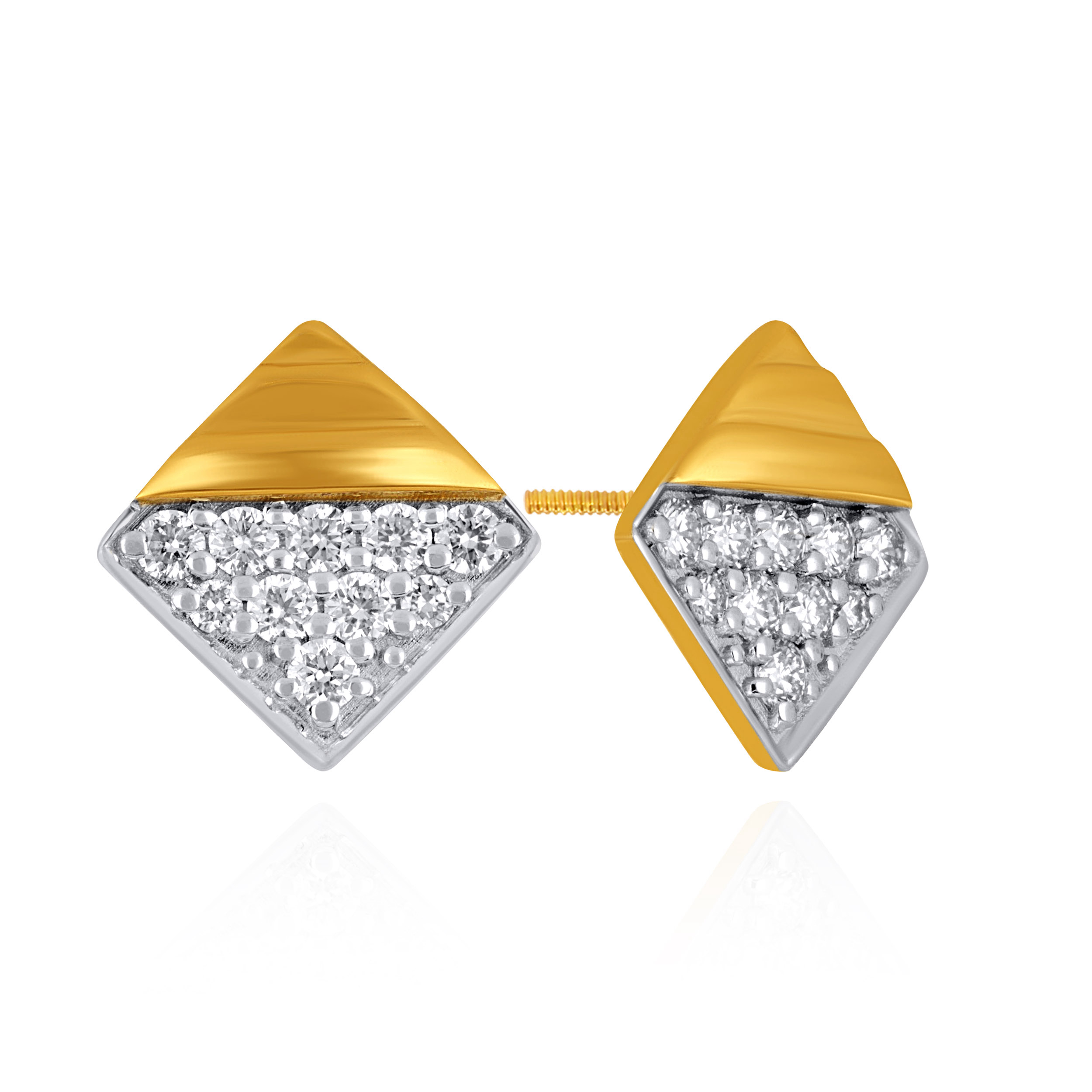 Linea Dual Diamond Studs - Senco Gold and Diamonds