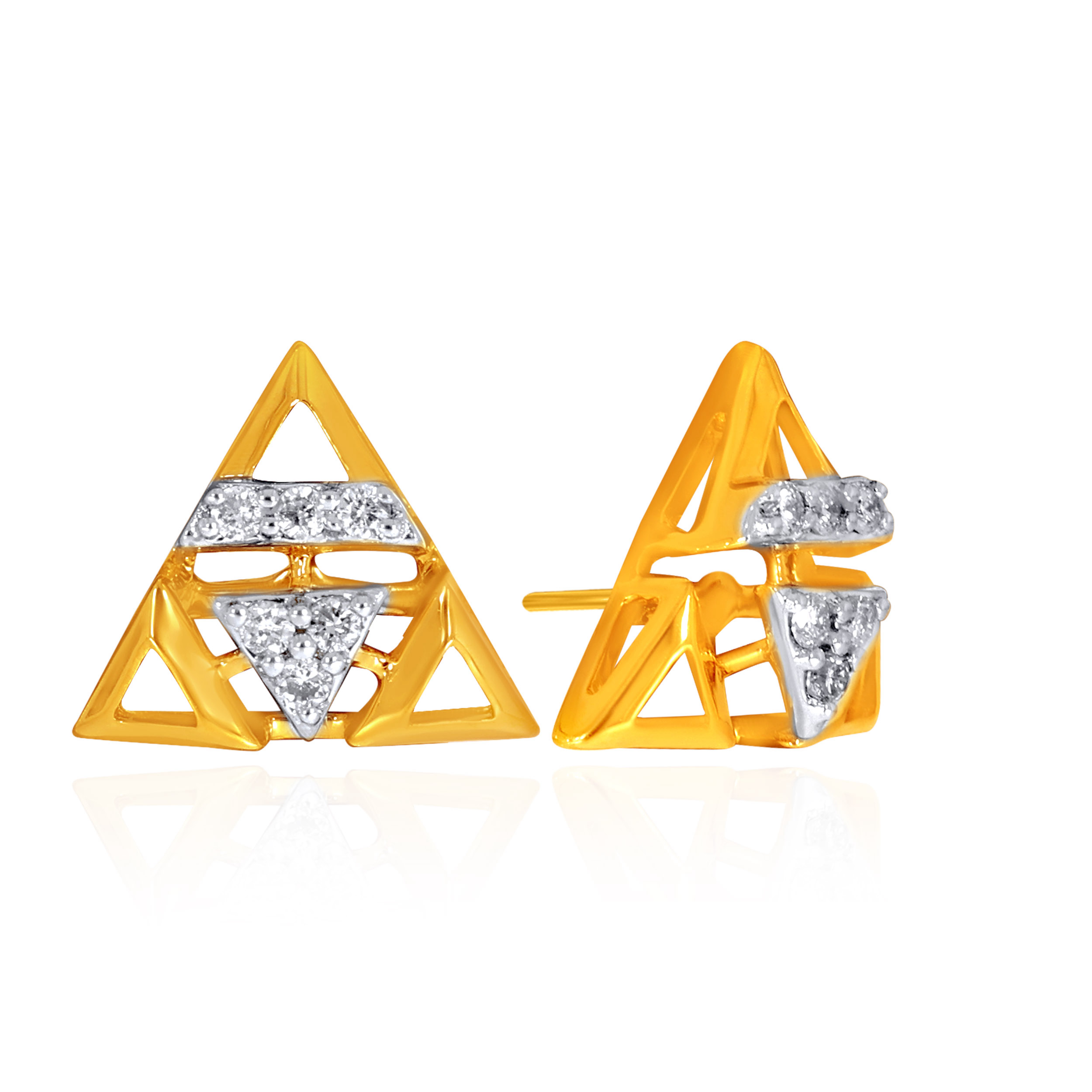 Trinity Glimmer Diamond Studs - Senco Gold and Diamonds
