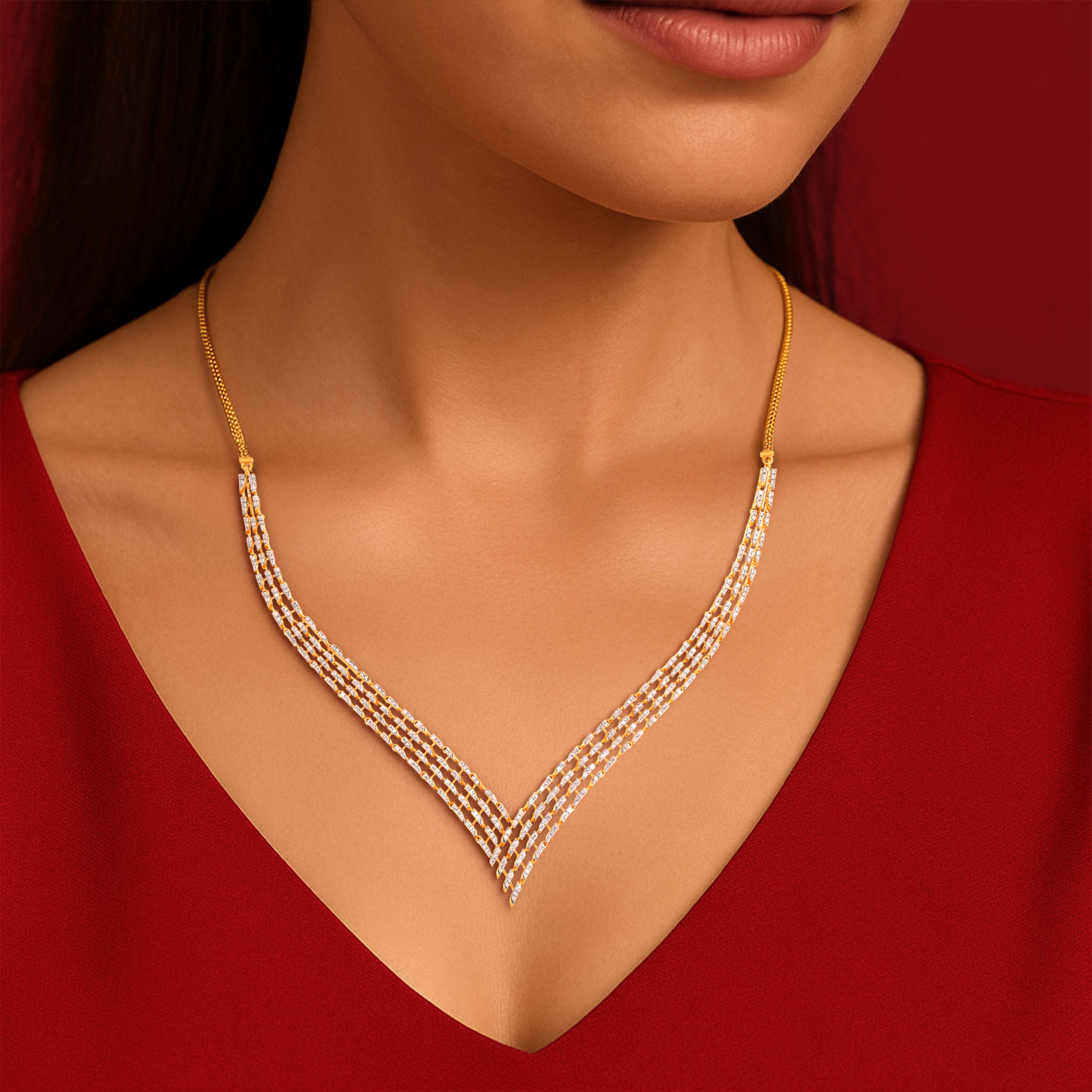 Serenelle Luxe Diamond Necklace - Senco Gold and Diamonds