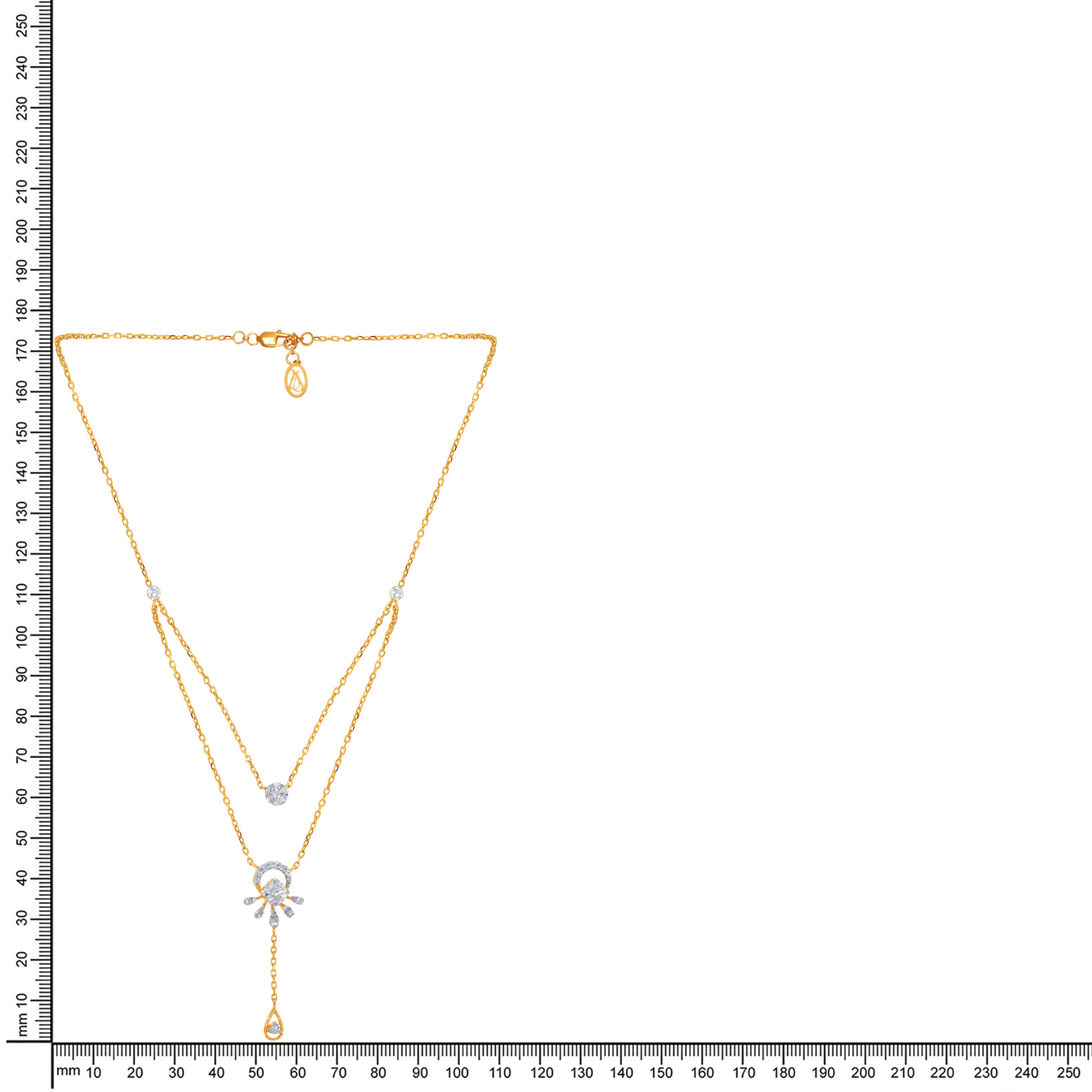 Luminous Aura Solitaire Chain Pendant - Senco Gold and Diamonds