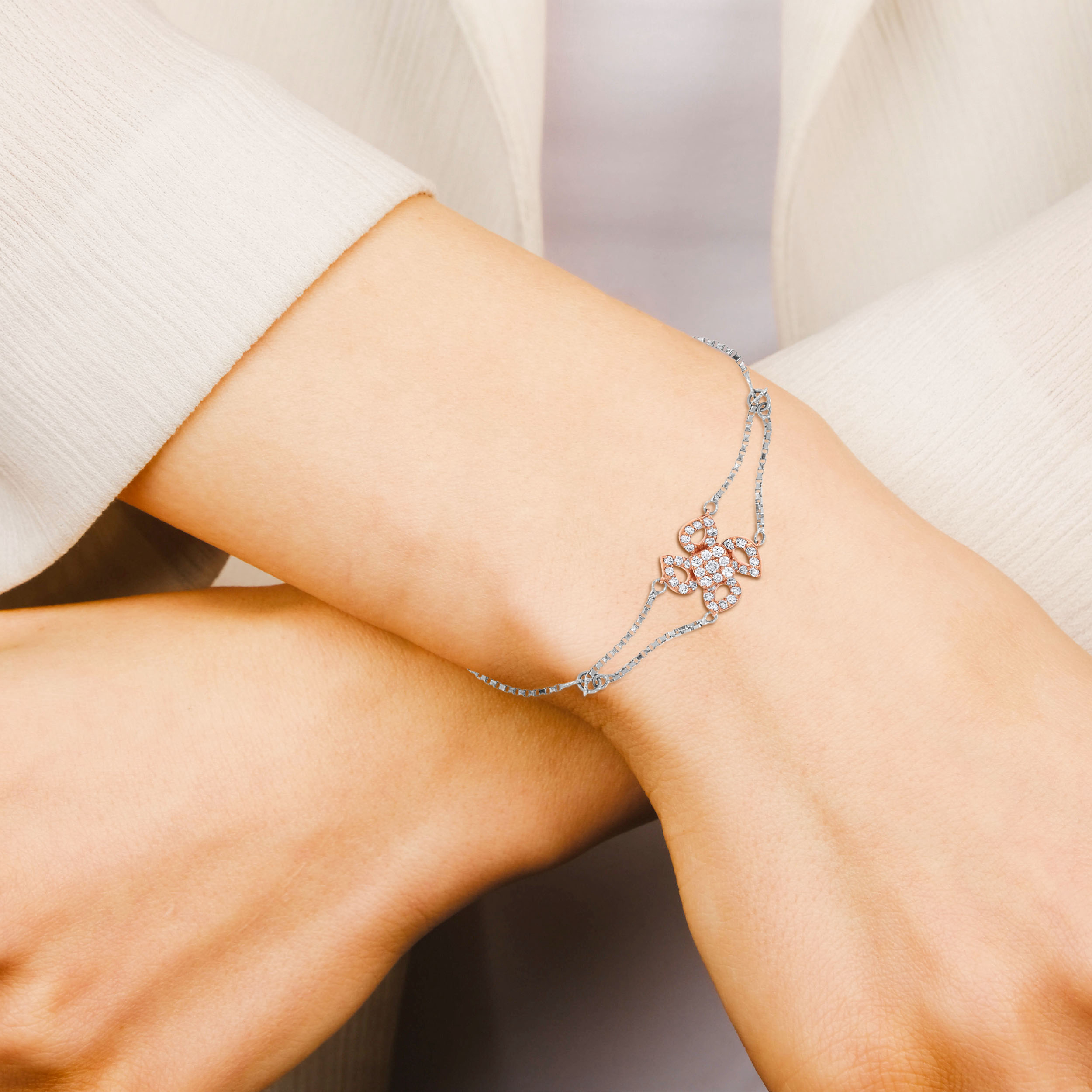 Dewdrop Floral Platinum Bracelet - Senco Gold and Diamonds