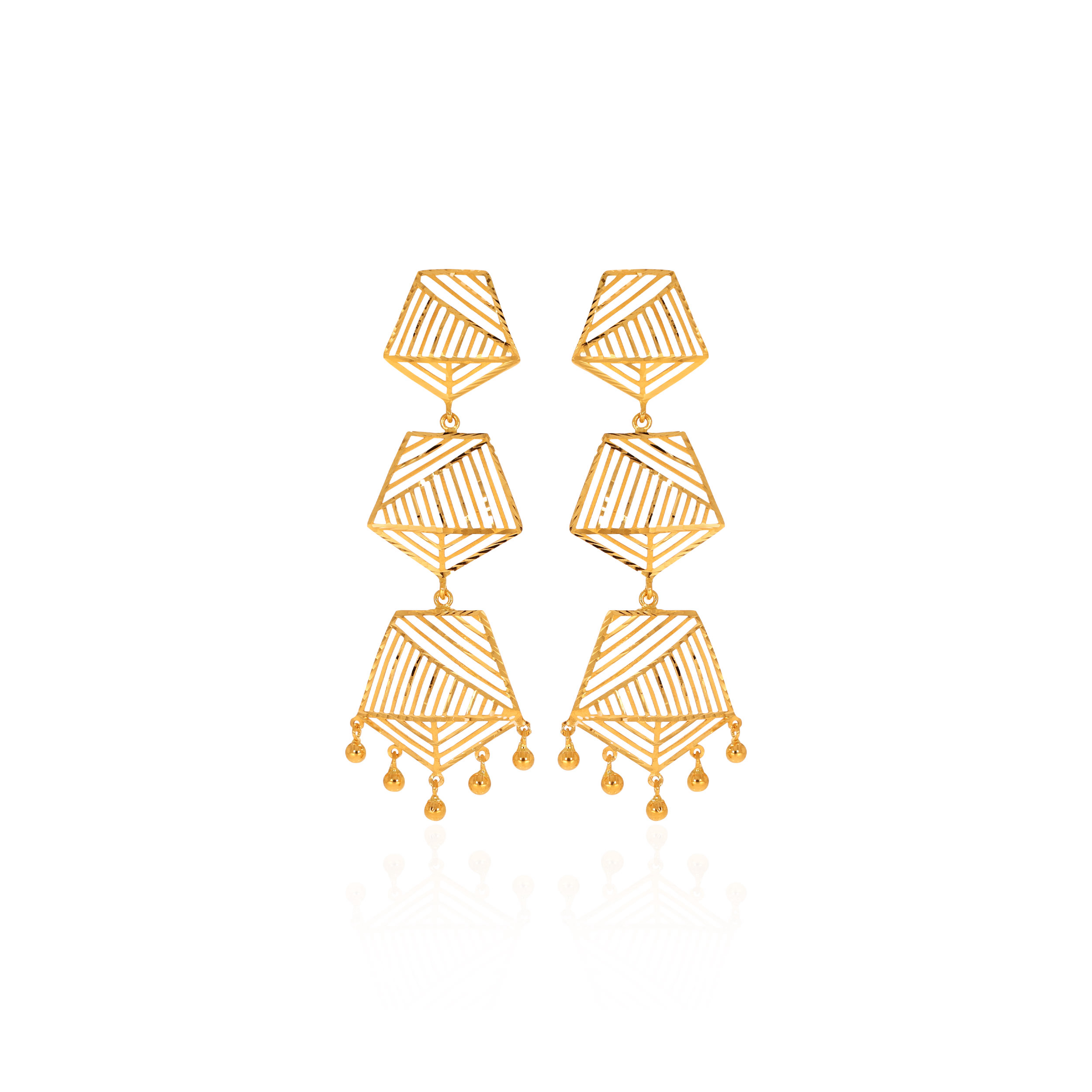Cascading Lamps Gold Earrings - Senco Gold and Diamonds