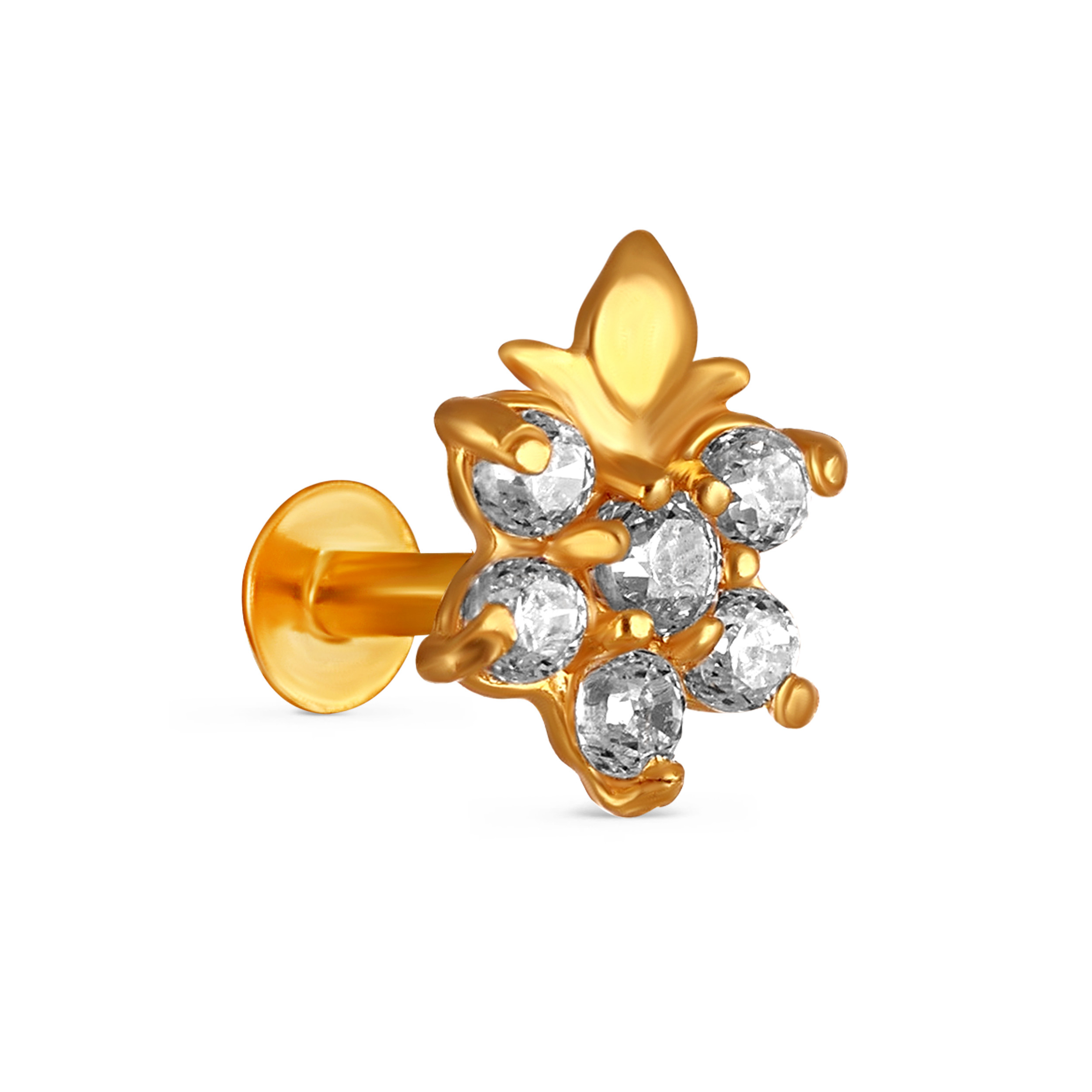 Starry Blossom Gold Nose Pin - Senco Gold and Diamonds