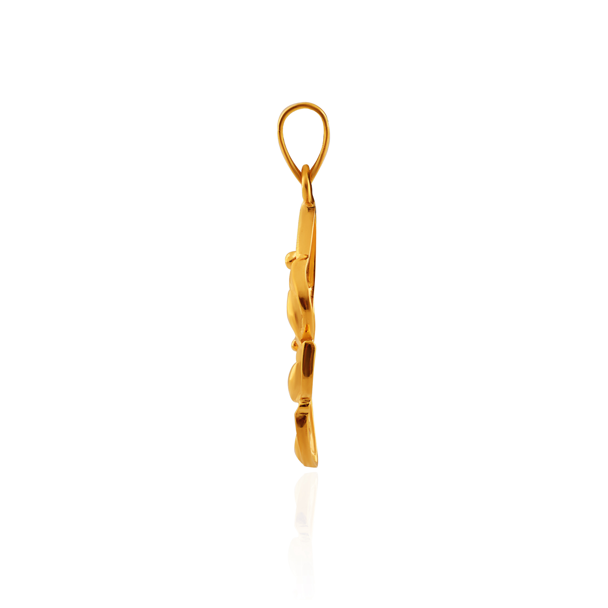Elegant Leafy Latticed Gold Pendant - Senco Gold and Diamonds