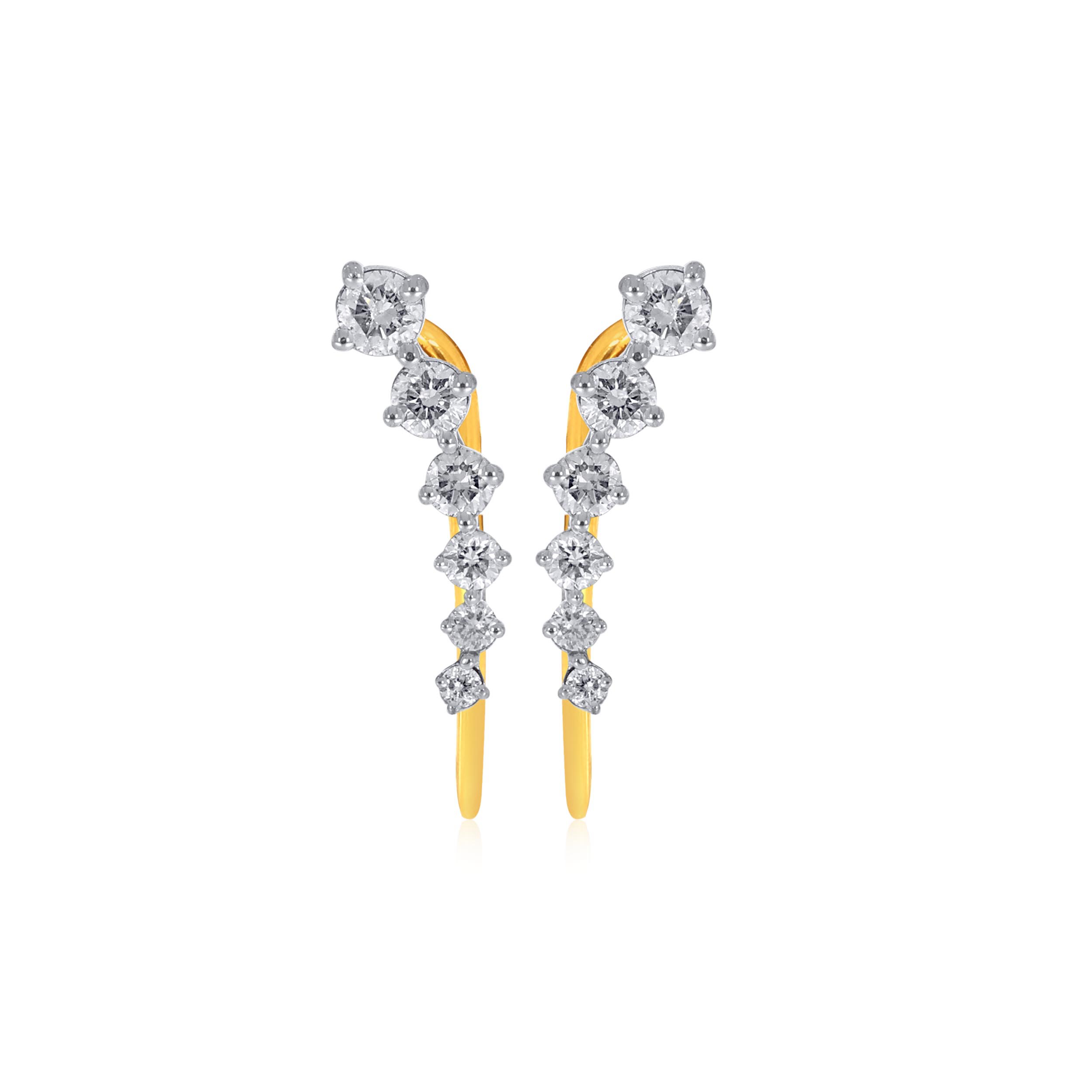 Starry Pebbles Diamond Hook Earrings - Senco Gold and Diamonds