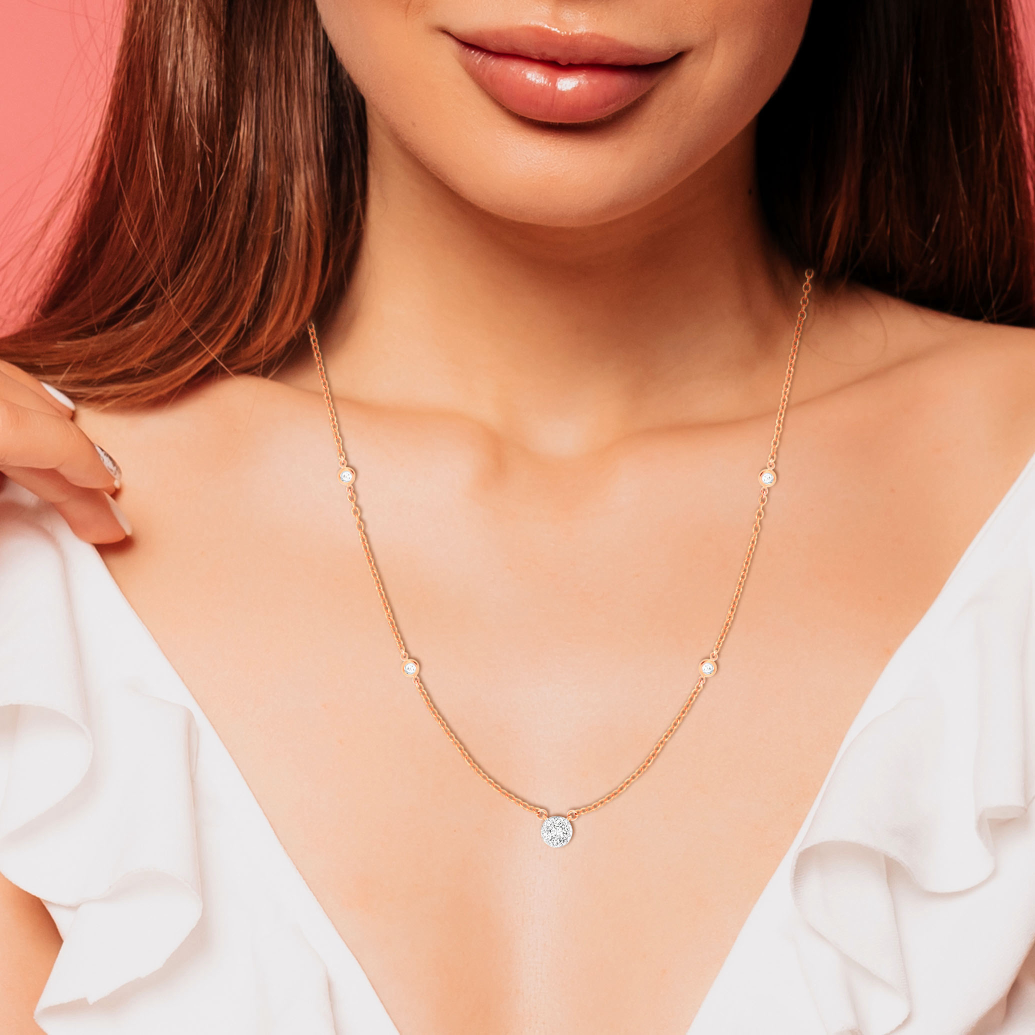 Delicate Glimmer Diamond Gold Necklace - Senco Gold and Diamonds