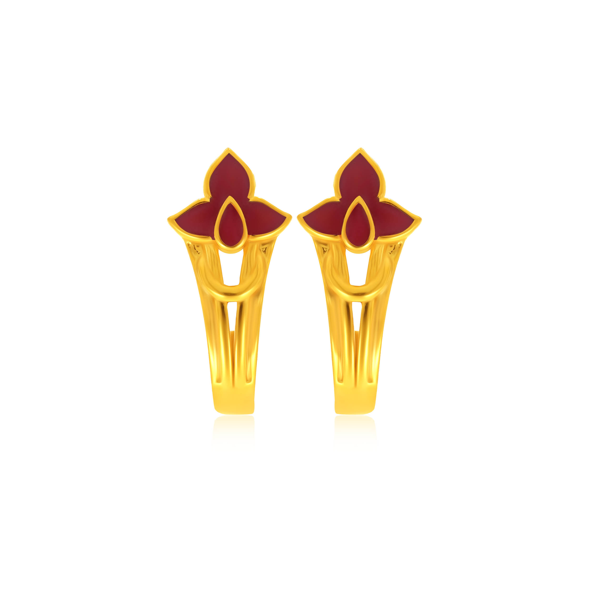 Reddish Bloom Gold Studs - Senco Gold and Diamonds