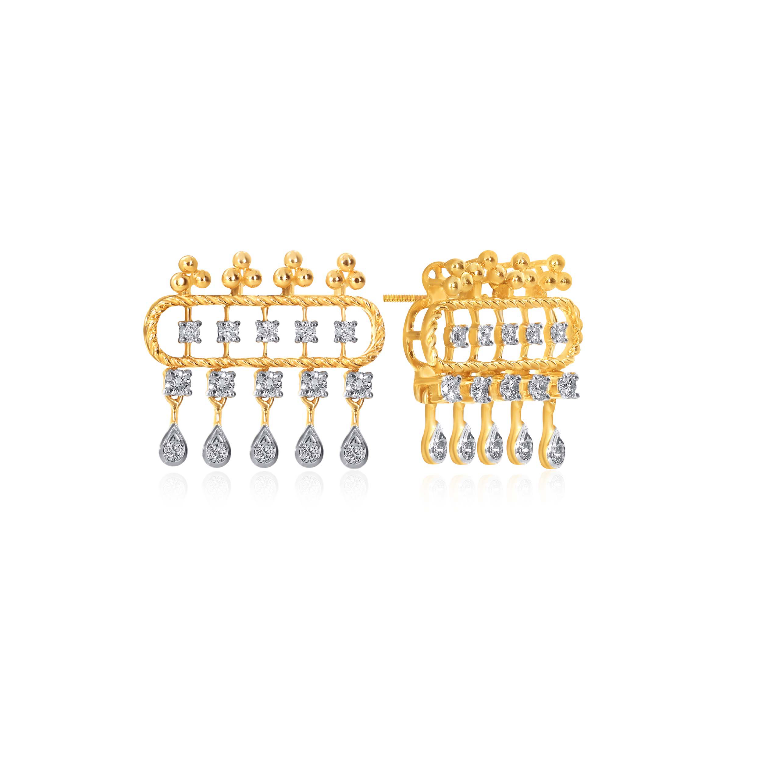 Graceful Tribe Diamond Studs - Senco Gold and Diamonds