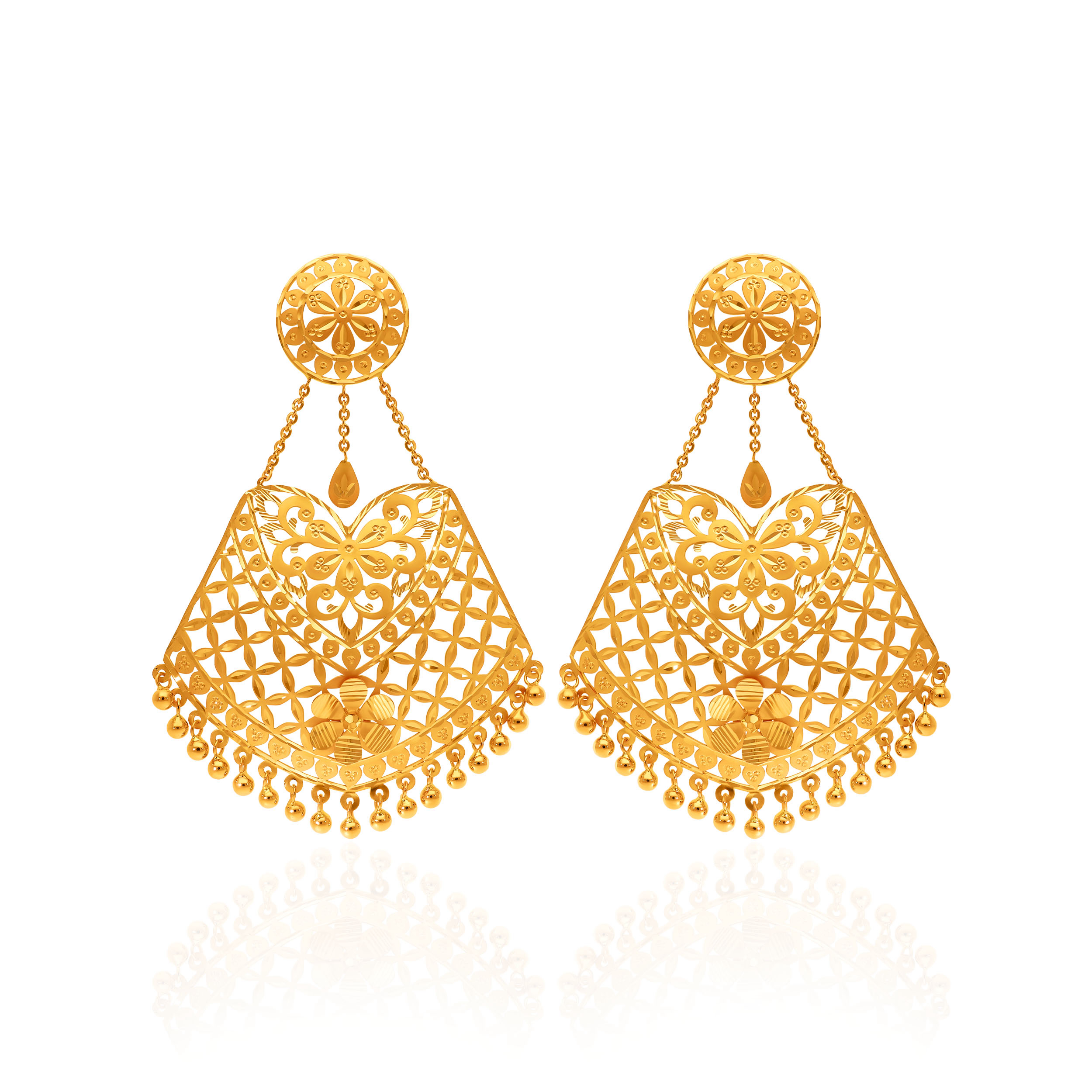 Regal Trellis Gold Drop Earrings - Senco Gold and Diamonds