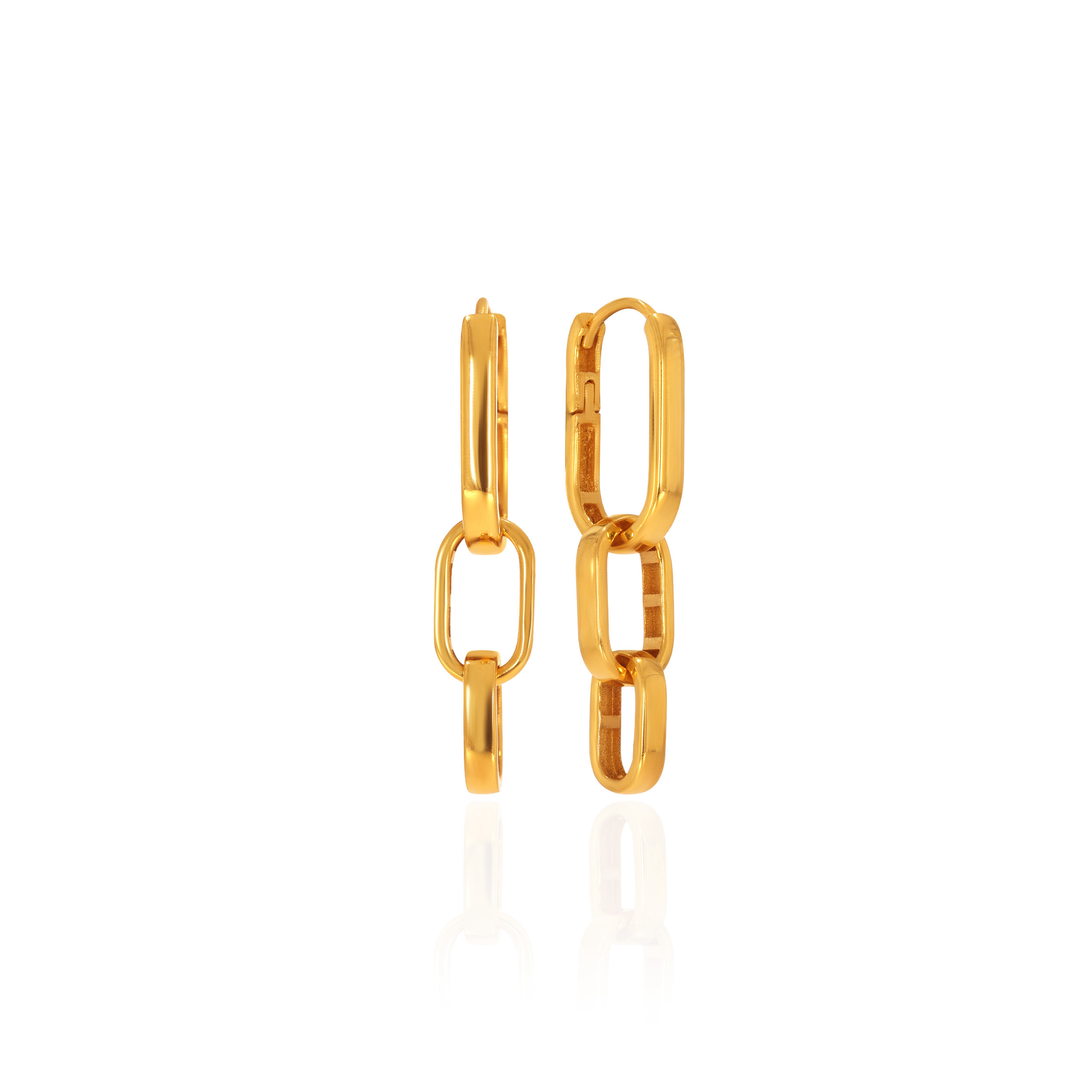 Open Link Cascade Gold Drop Earrings - Senco Gold and Diamonds
