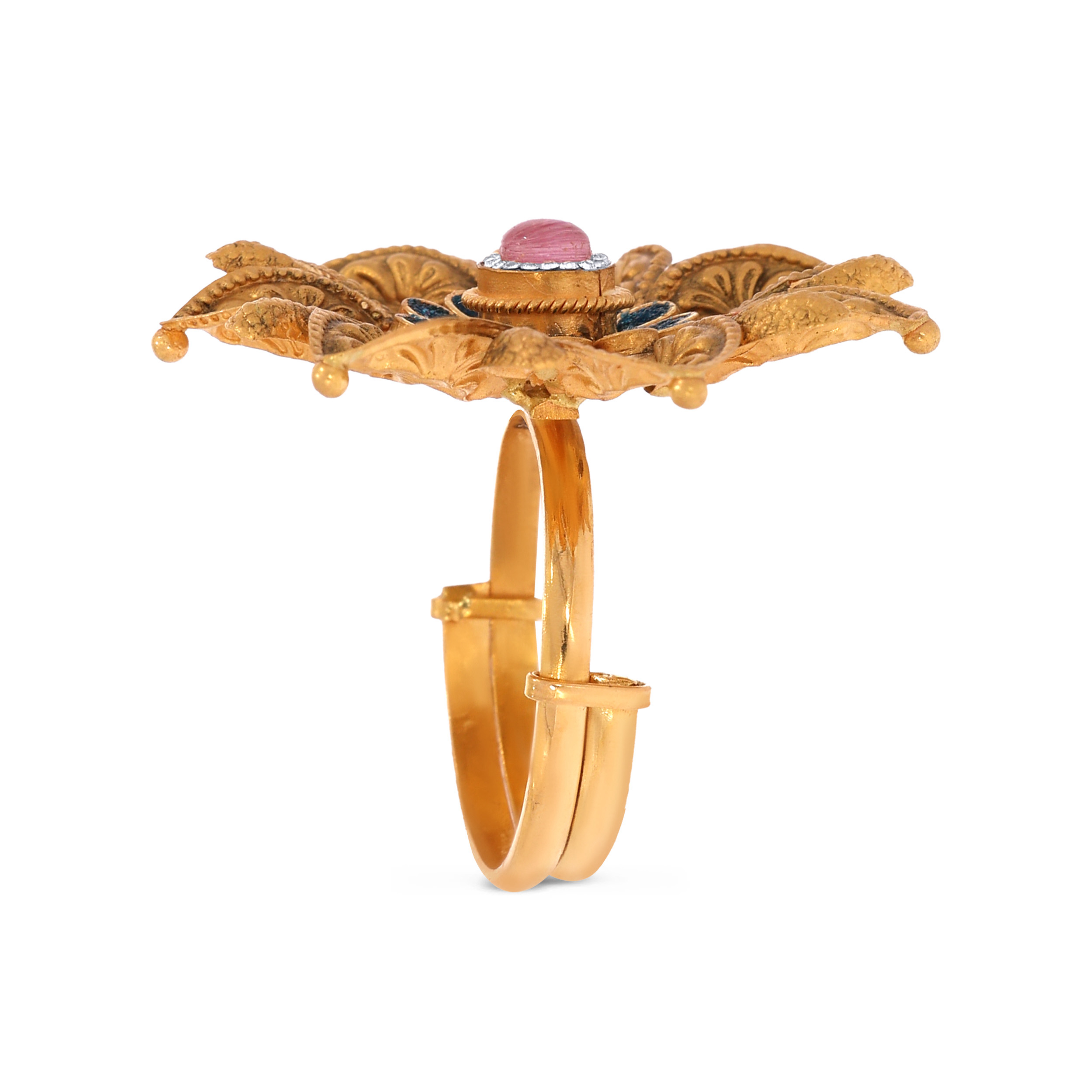 22K Yellow Gold Kundan Ring-GLR-D000765123 - Senco Gold and Diamonds