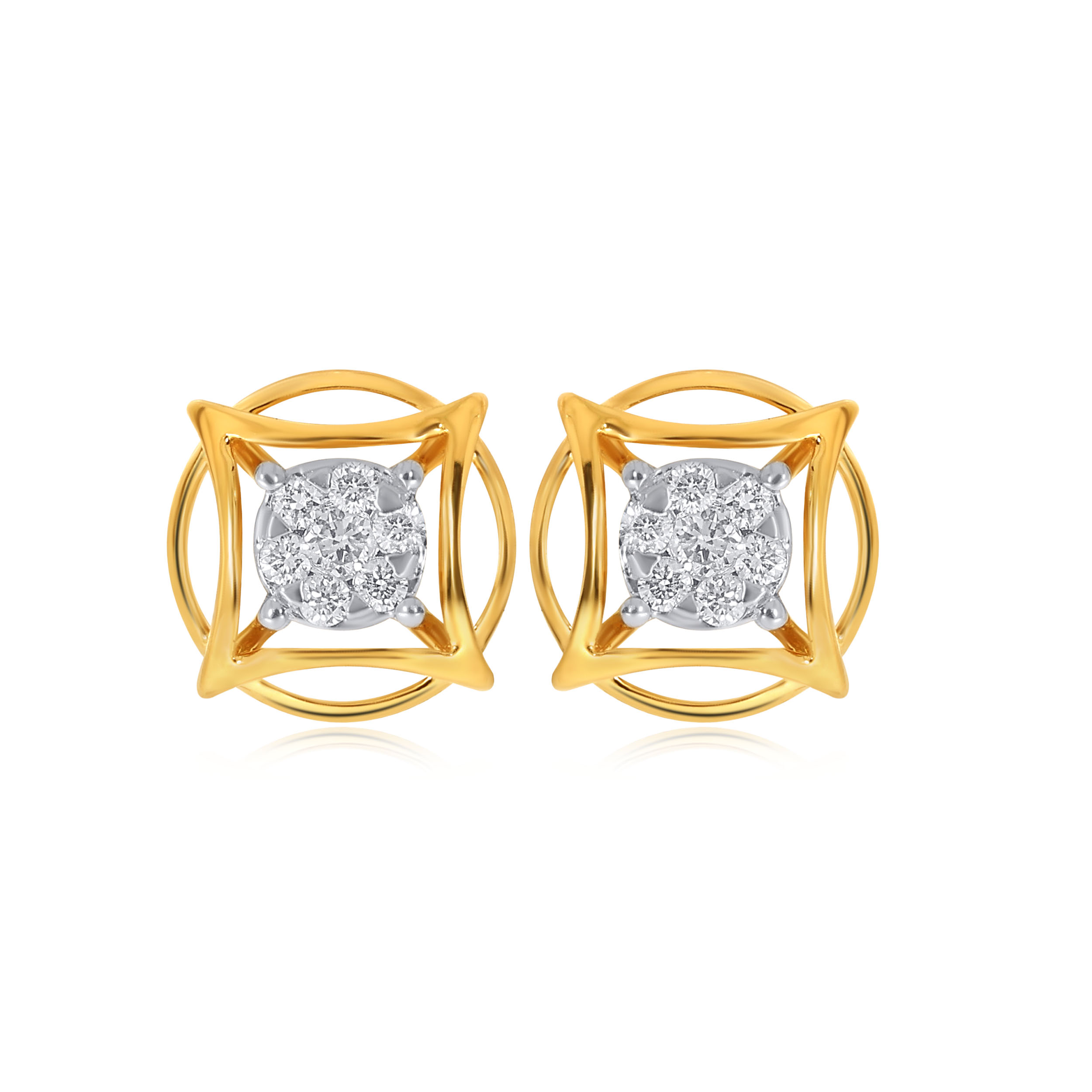 Geometric Diva Diamond Studs - Senco Gold and Diamonds