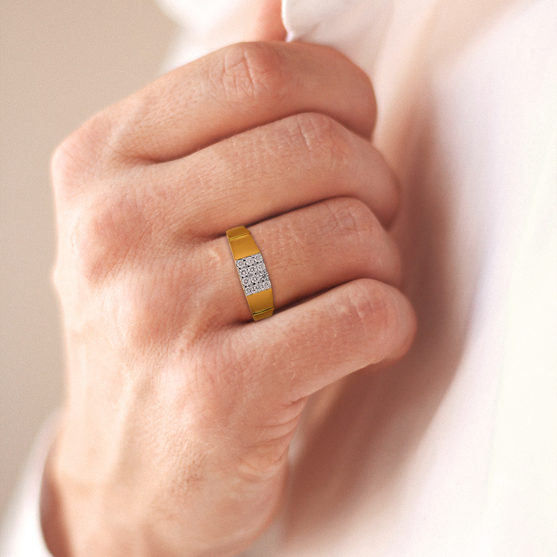 Elite Square Men’s Diamond Ring - Senco Gold and Diamonds