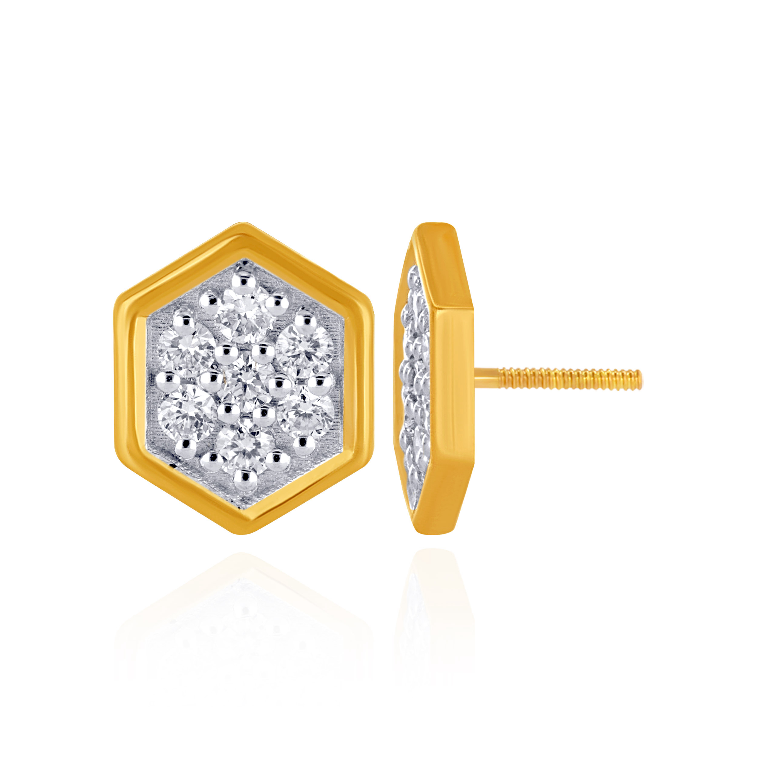 Honeycomb Sparkle Diamond Studs - Senco Gold and Diamonds