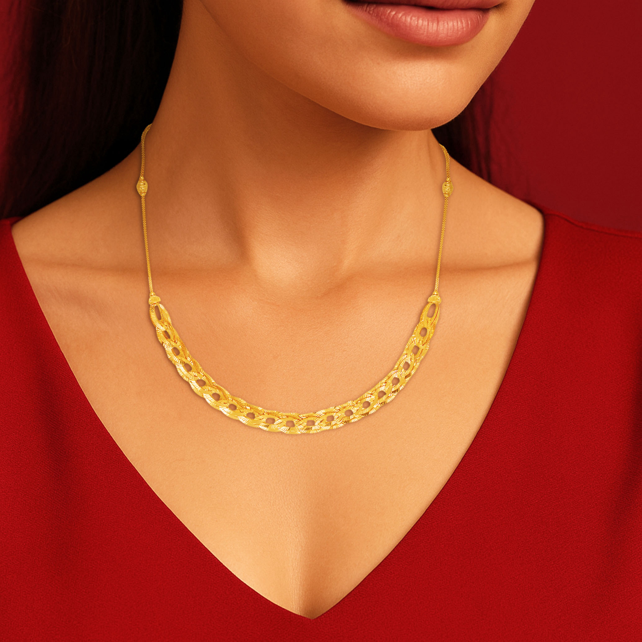 Sleek Weave Gold Chain - Senco Gold and Diamonds