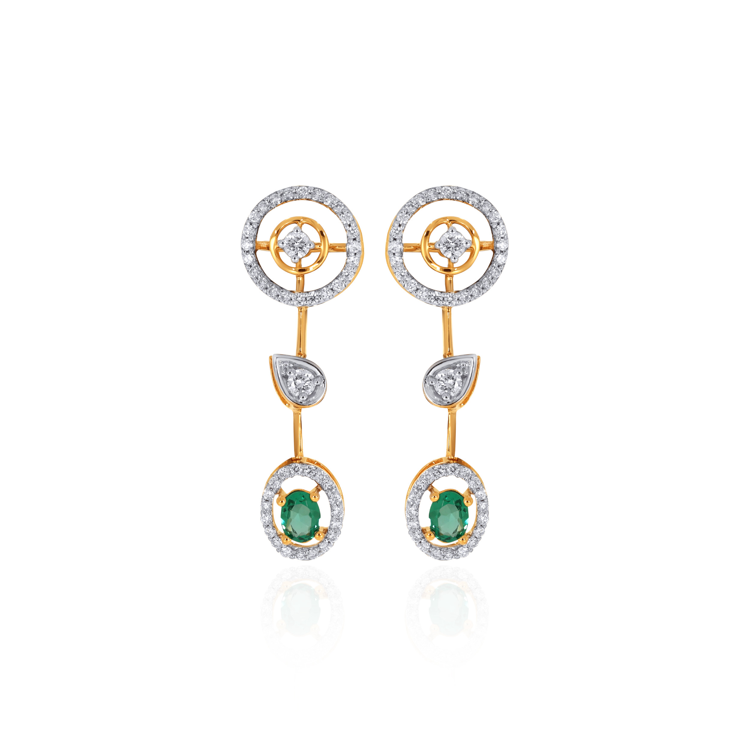 Jade Whisper Diamond Drop Earrings - Senco Gold and Diamonds