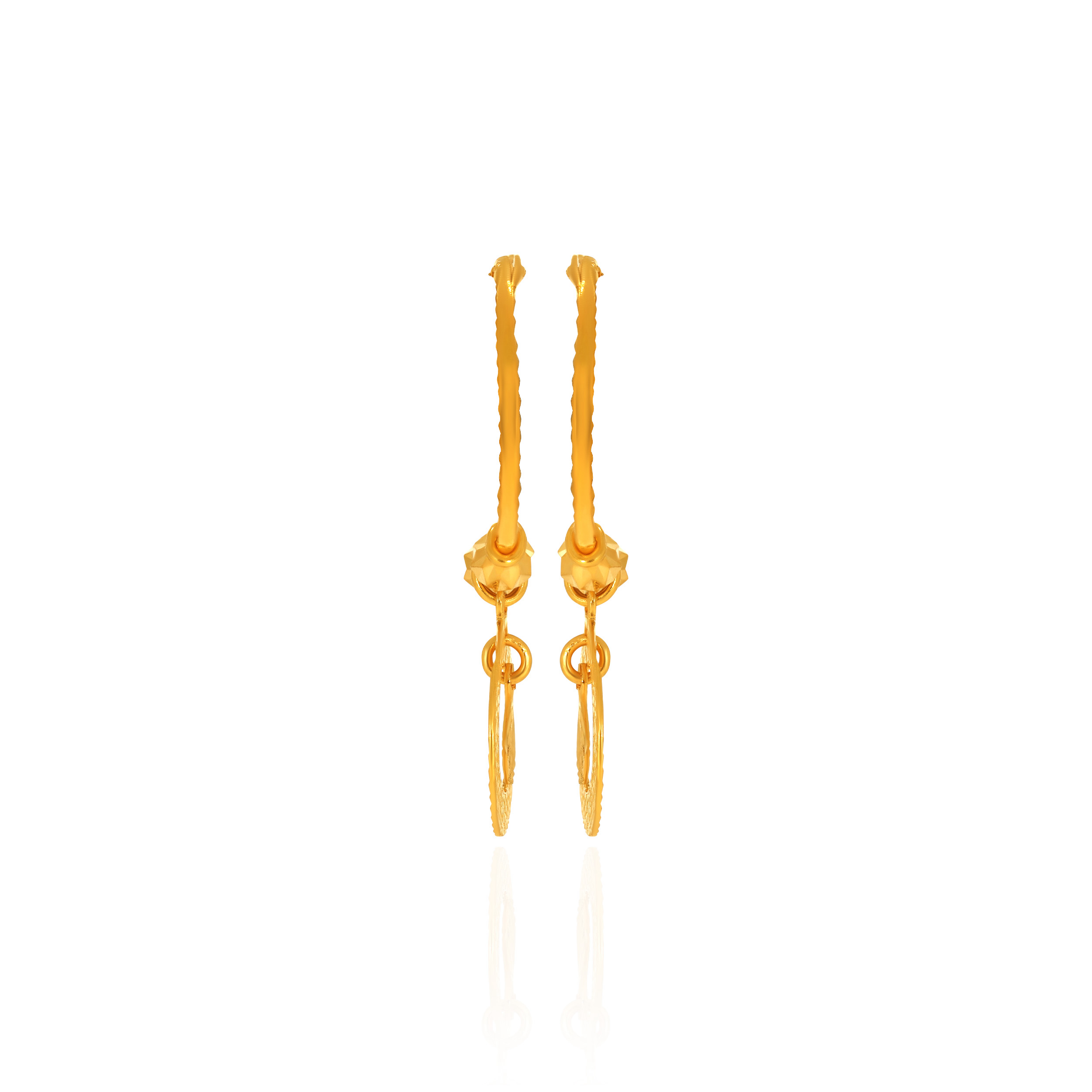 Sunlit Rhythm Gold Hoop Earrings - Senco Gold and Diamonds