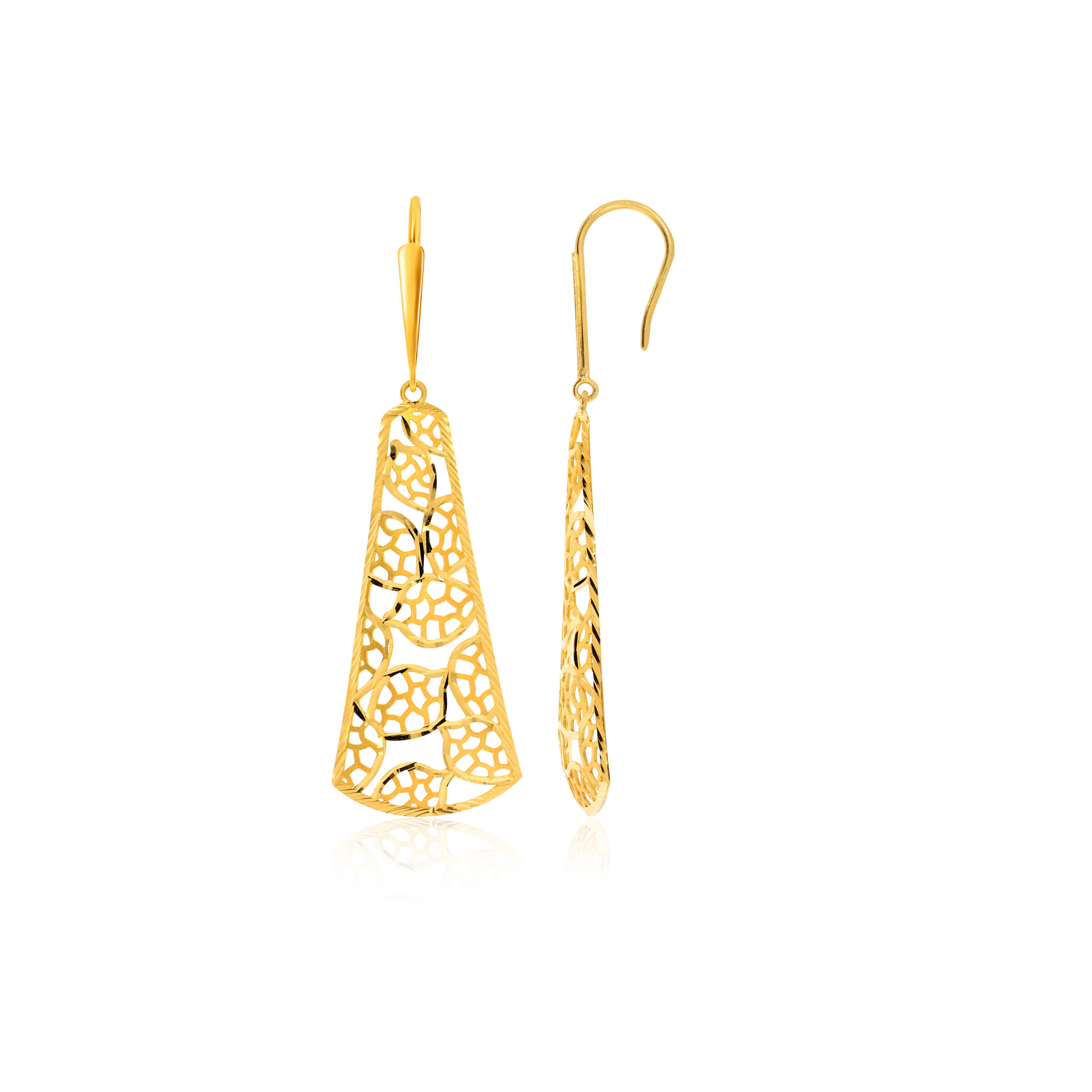 Evergreen Vogue Gold Hook Earrings - Senco Gold and Diamonds