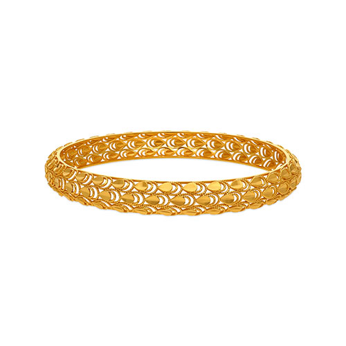 Crescent Halo Gold Bangle - Senco Gold and Diamonds