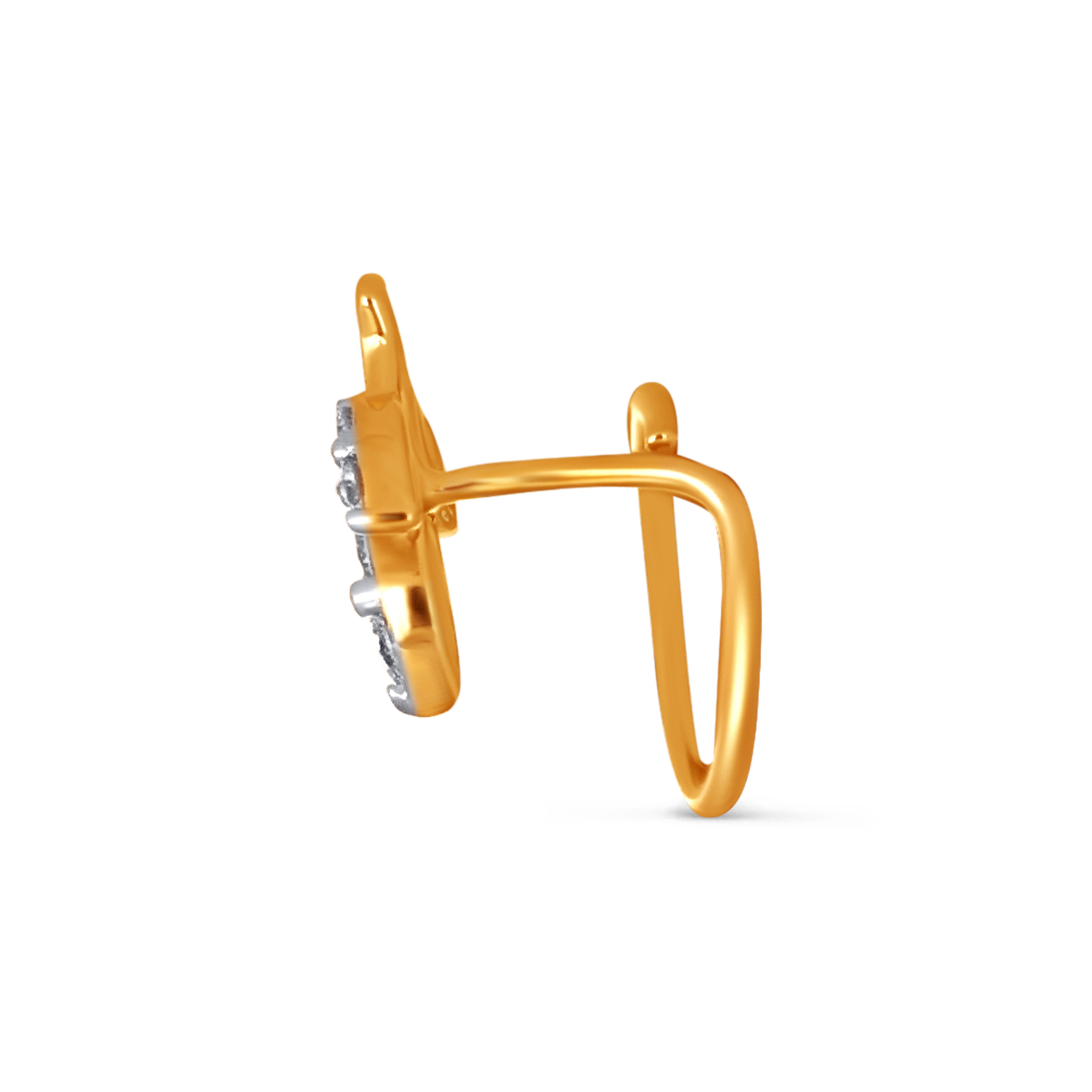 Vermeil Petal Diamond Nose Pin - Senco Gold and Diamonds