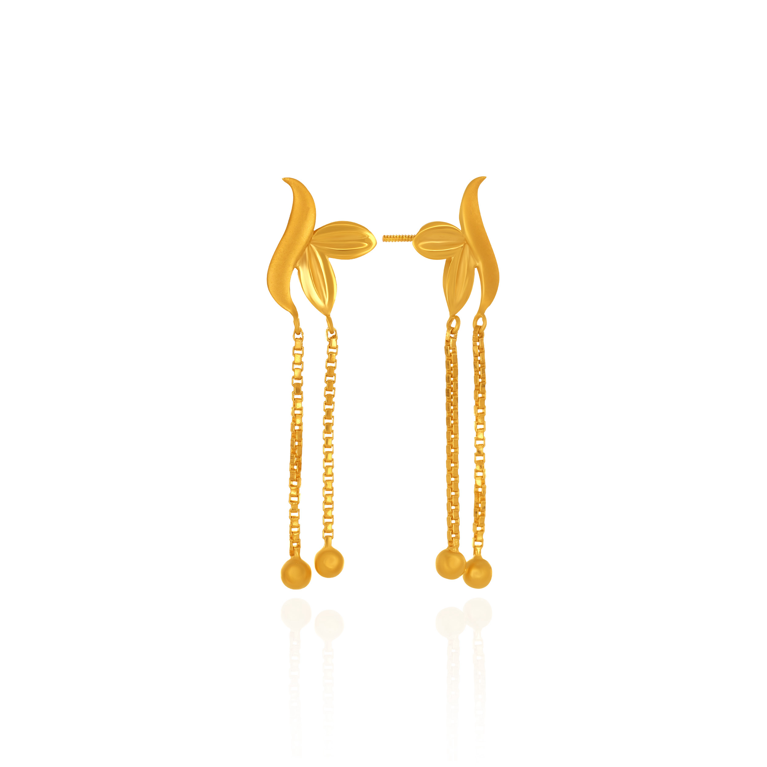 Slender Leaf Gold Earrings - Senco Gold and Diamonds