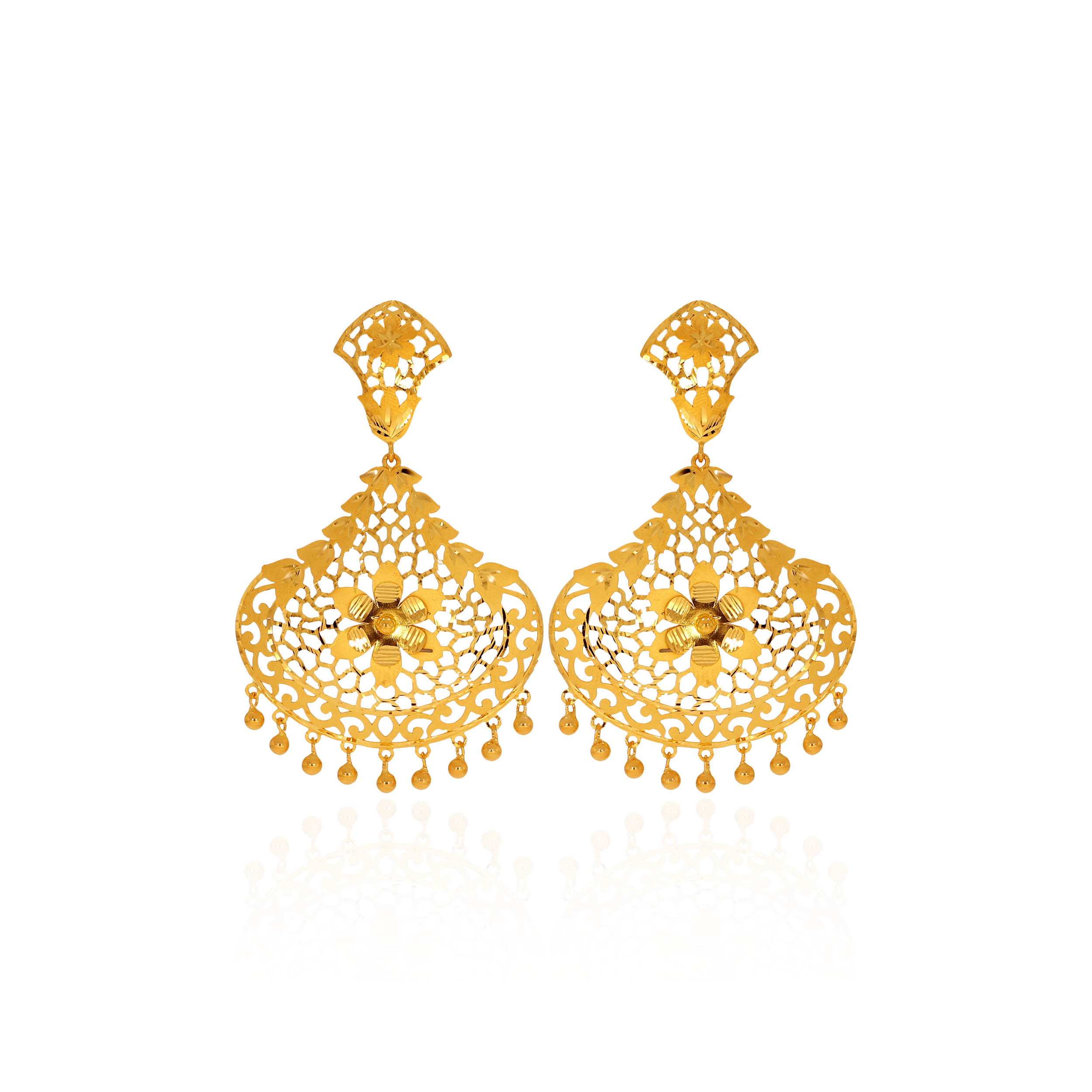 22K Yellow Gold Drop Earrings - GP-SAD0004955 - Senco Gold and Diamonds