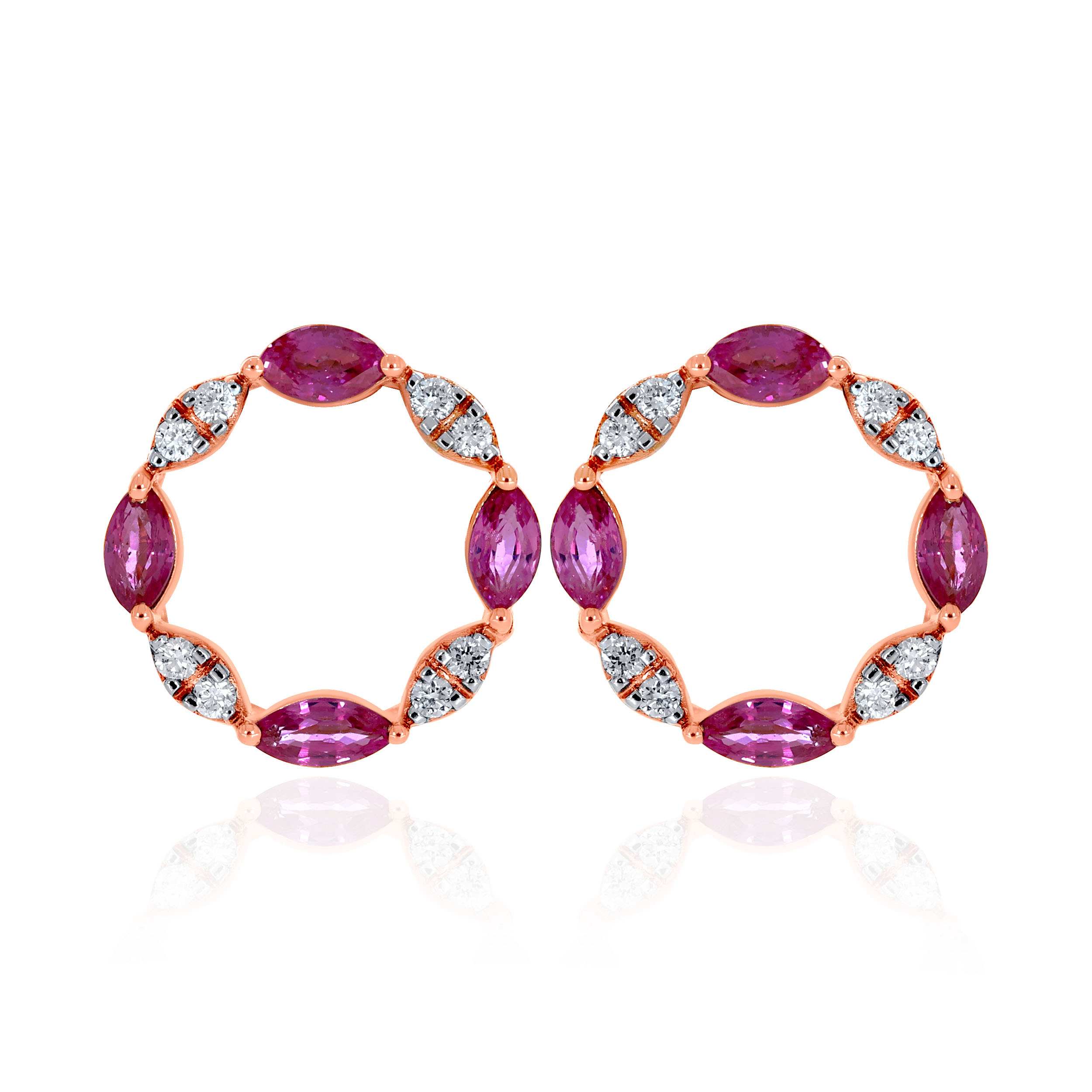 Starlight Circle Diamond Studs - Senco Gold and Diamonds