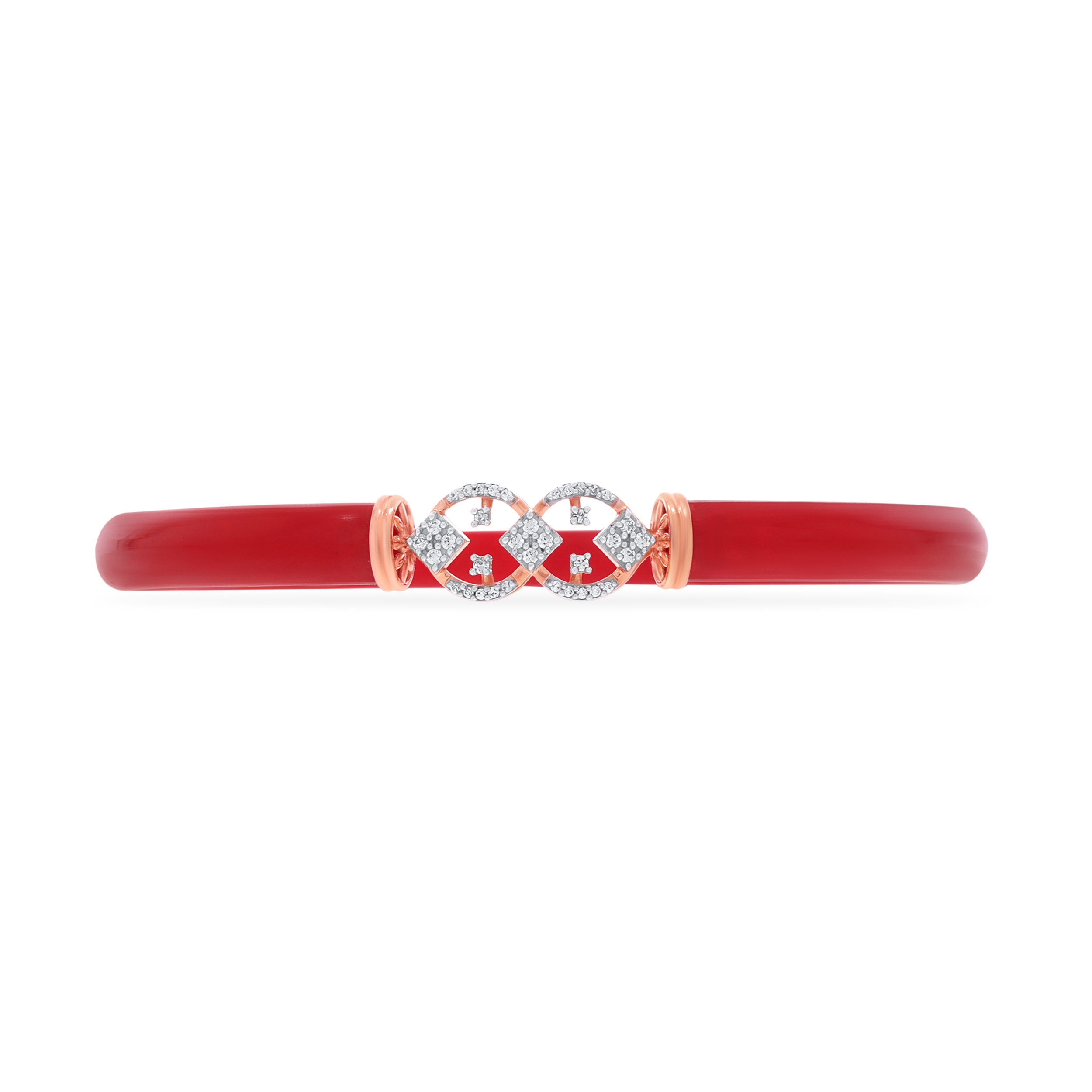 Dual Petals Diamond Pola Bangle - Senco Gold and Diamonds
