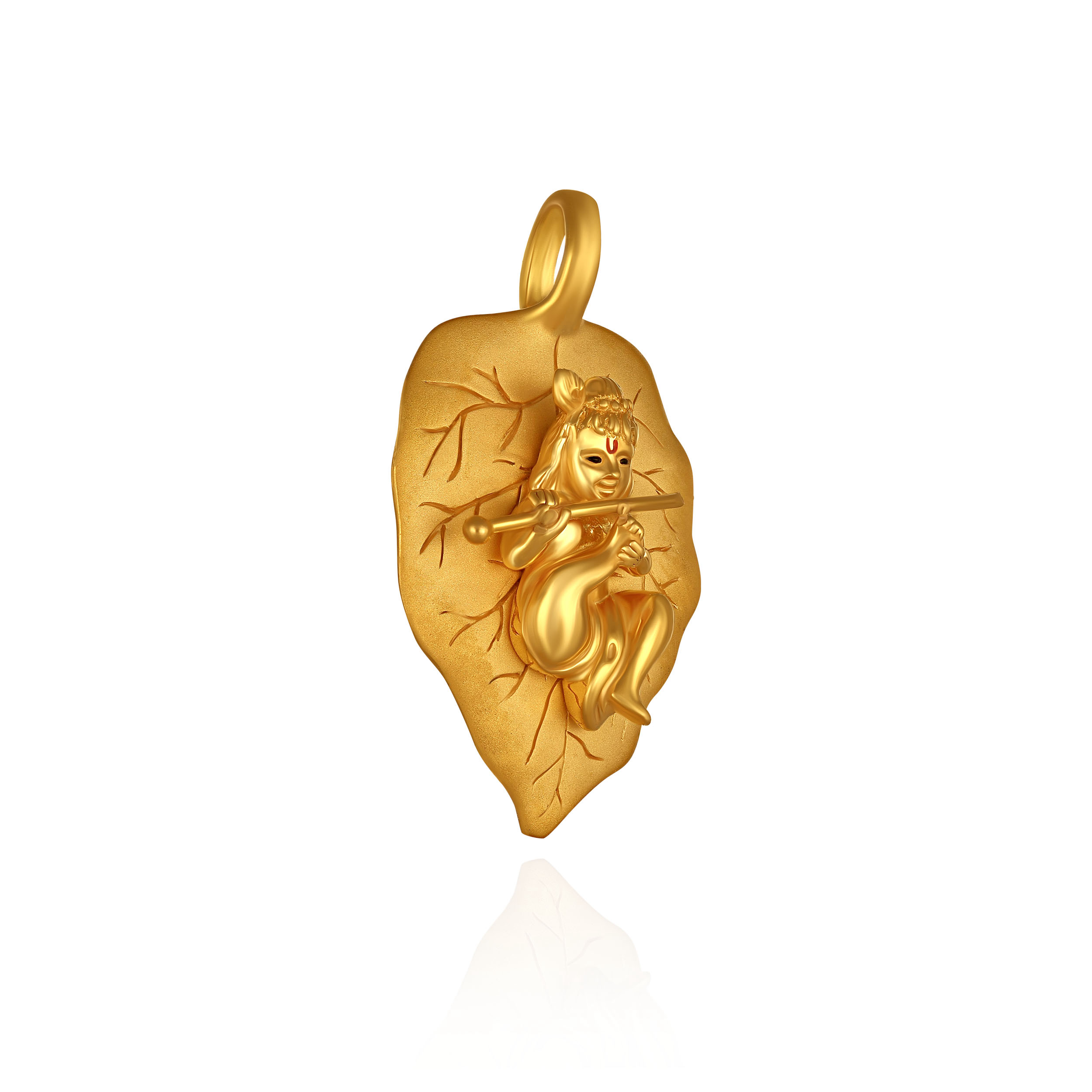 Divine Krishna Leaf Gold Pendant - Senco Gold and Diamonds
