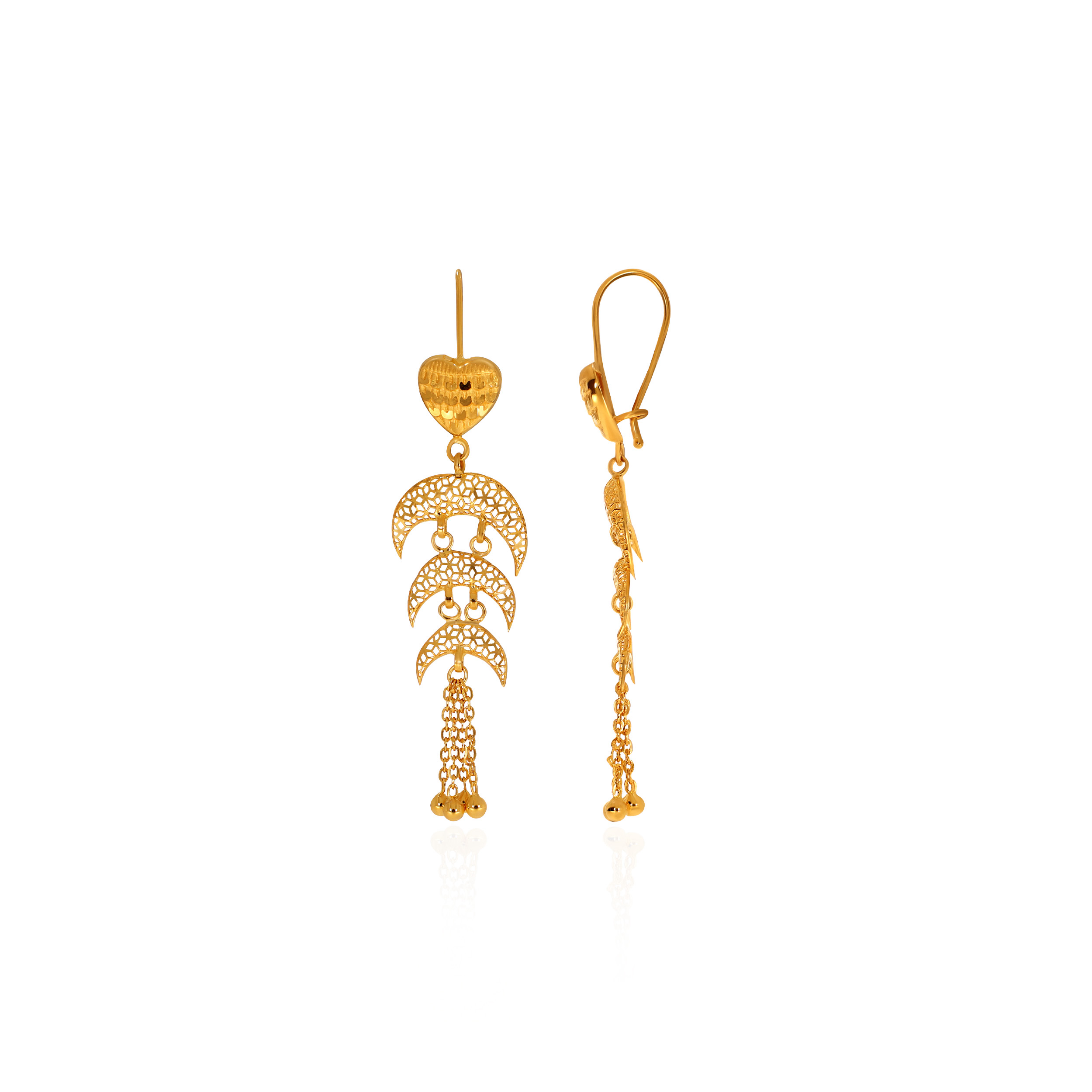 Moony Delight Gold Hoop Earrings - Senco Gold and Diamonds