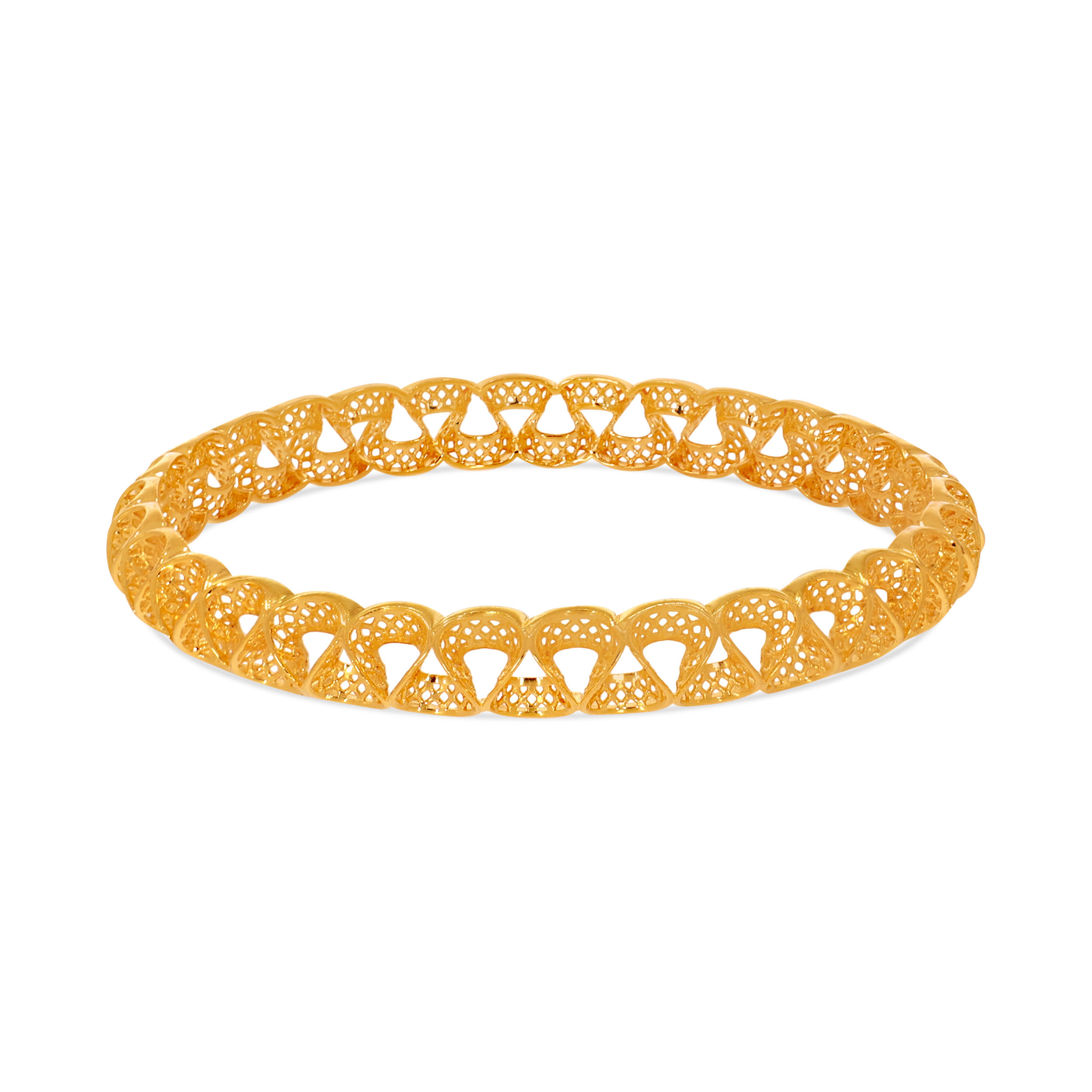 Artistic Openwork Gold Bangle - Senco Gold and Diamonds