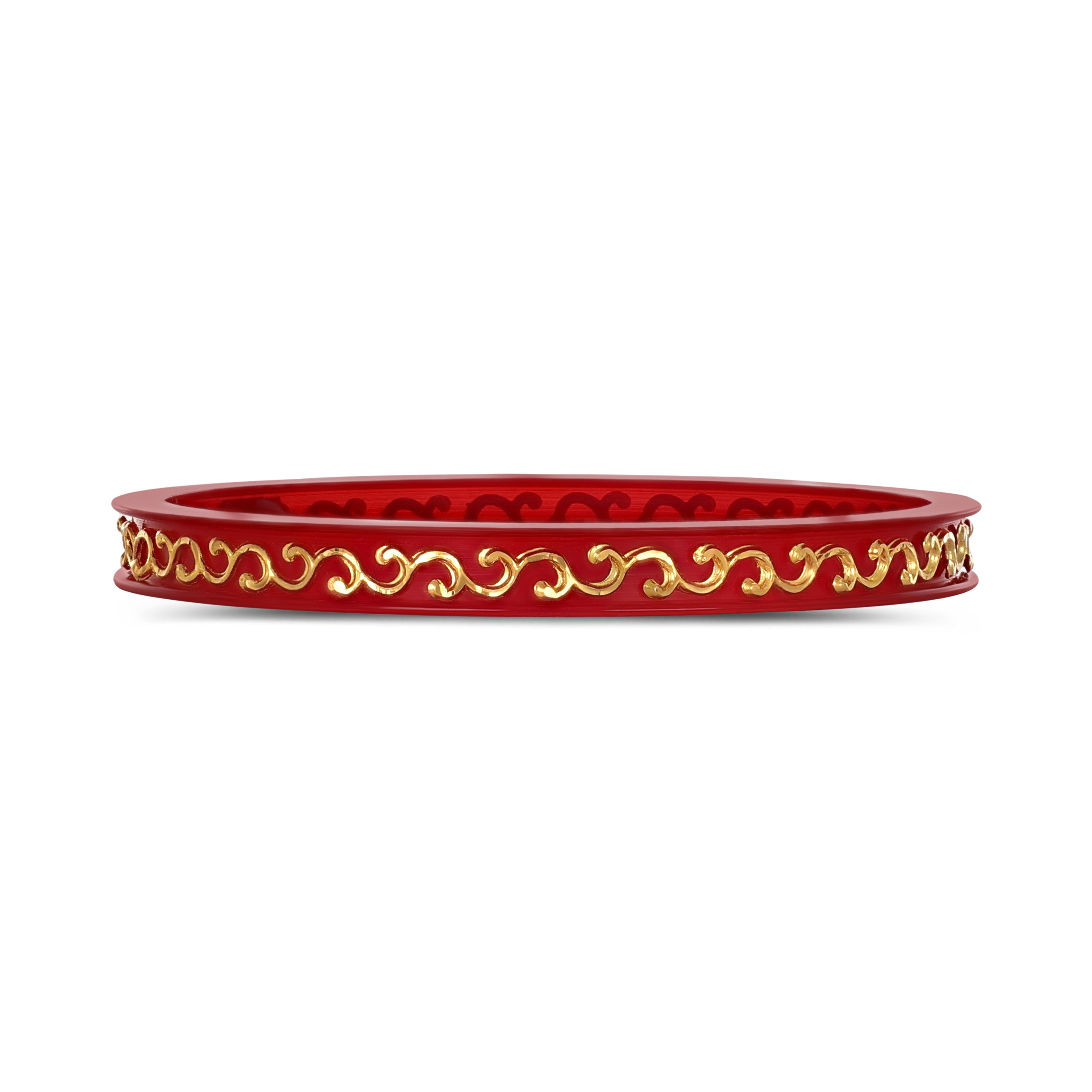 Scarlet Swirl Gold Pola Bangle - Senco Gold and Diamonds