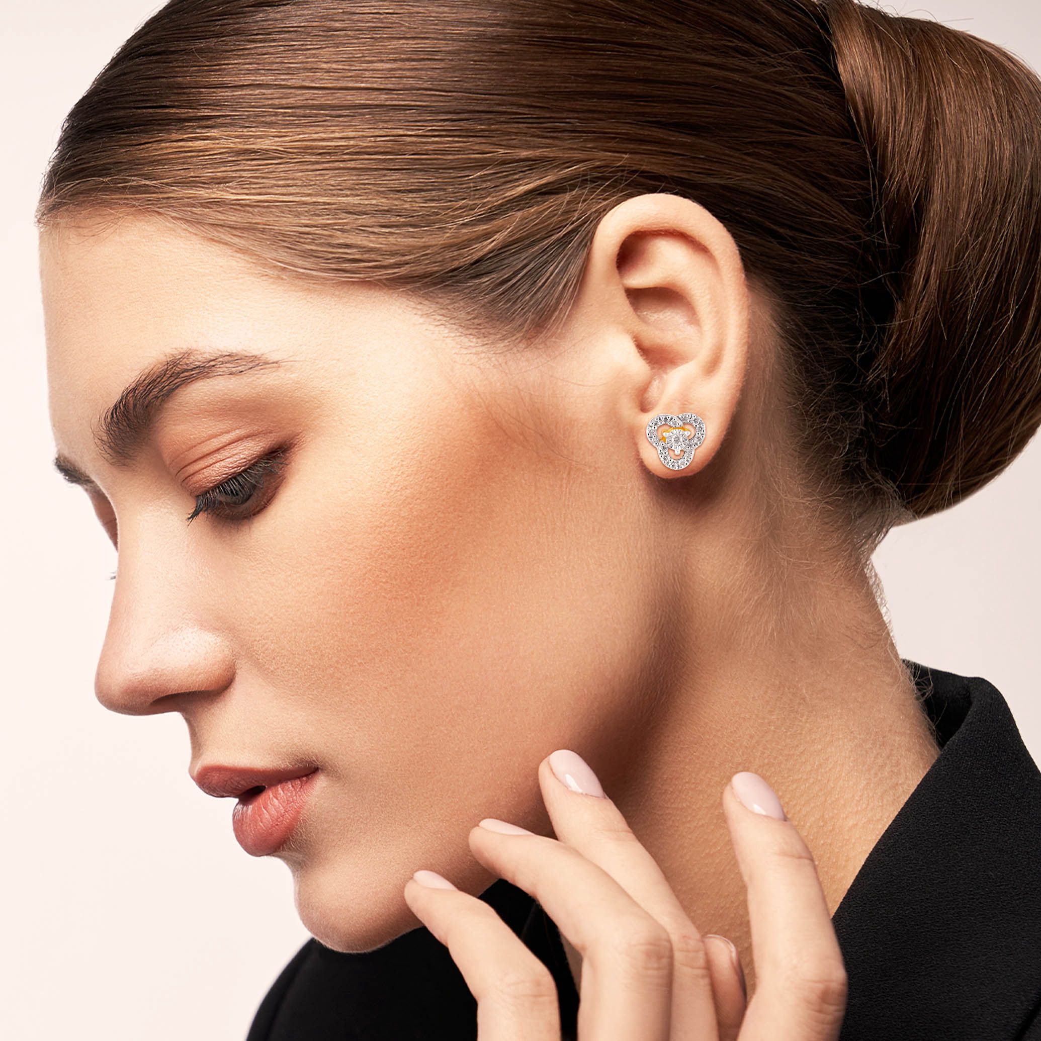 Radiant Tri-Petal Diamond Studs - Senco Gold and Diamonds