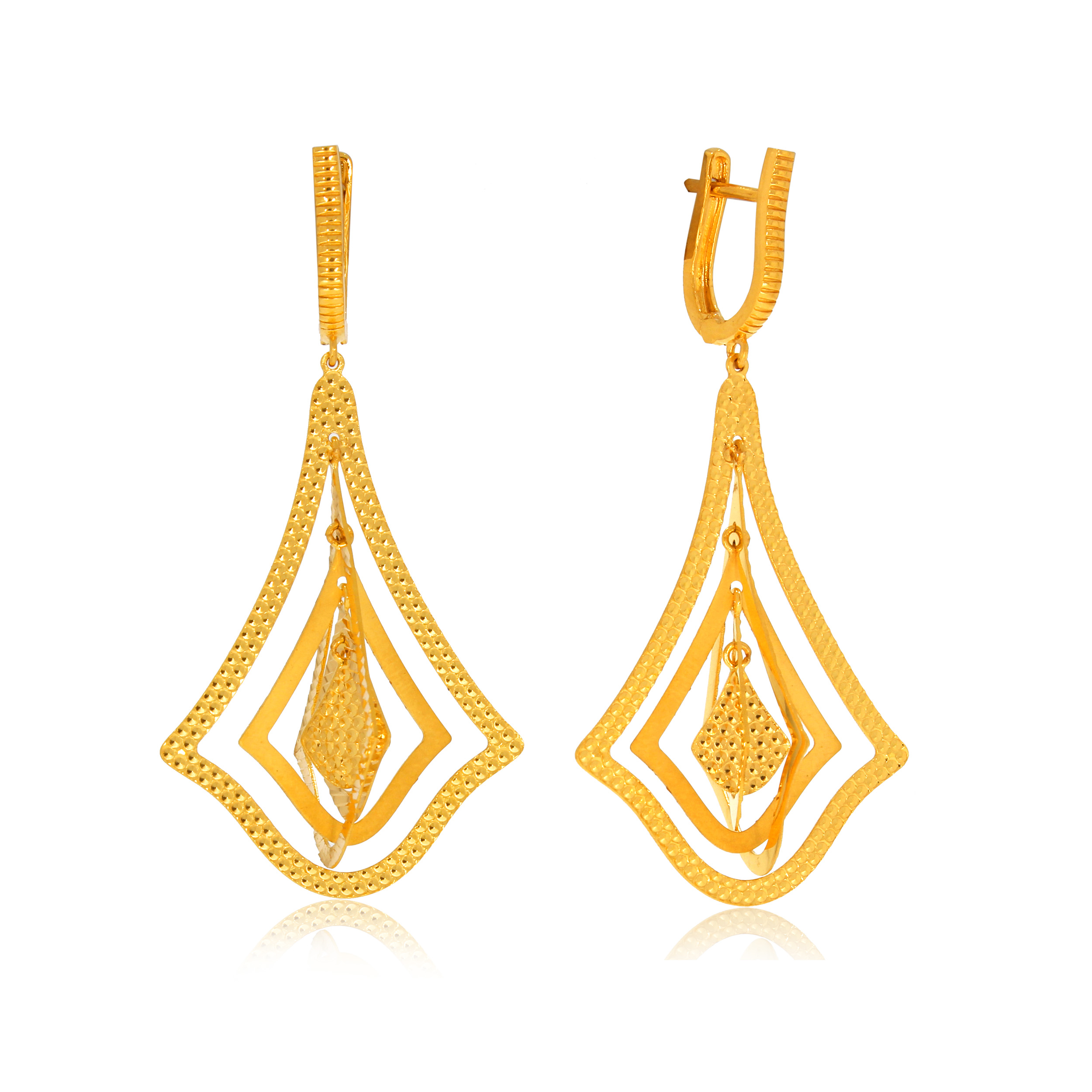 Chic Swing Gold Earrings - Senco Gold and Diamonds