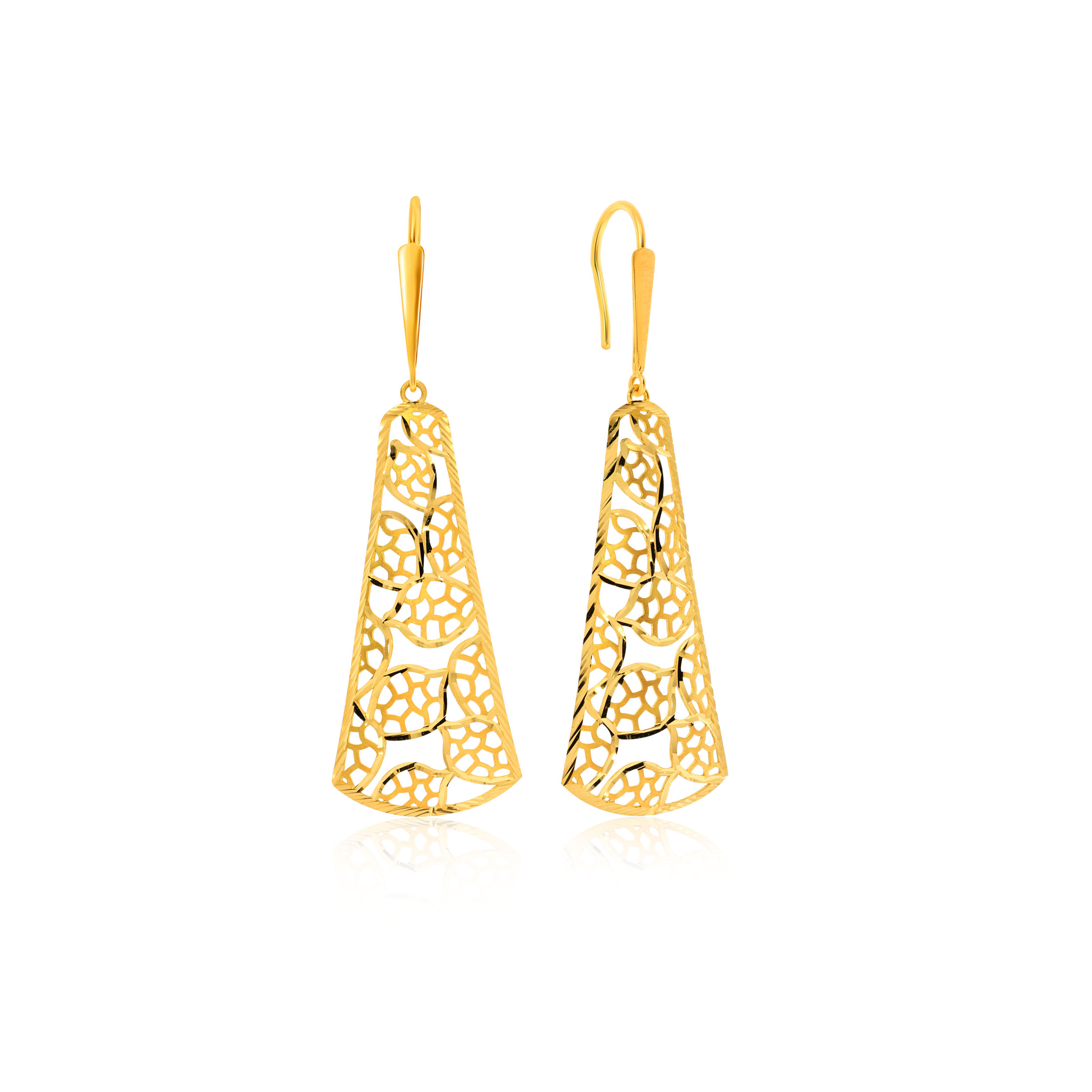 Evergreen Vogue Gold Hook Earrings - Senco Gold and Diamonds