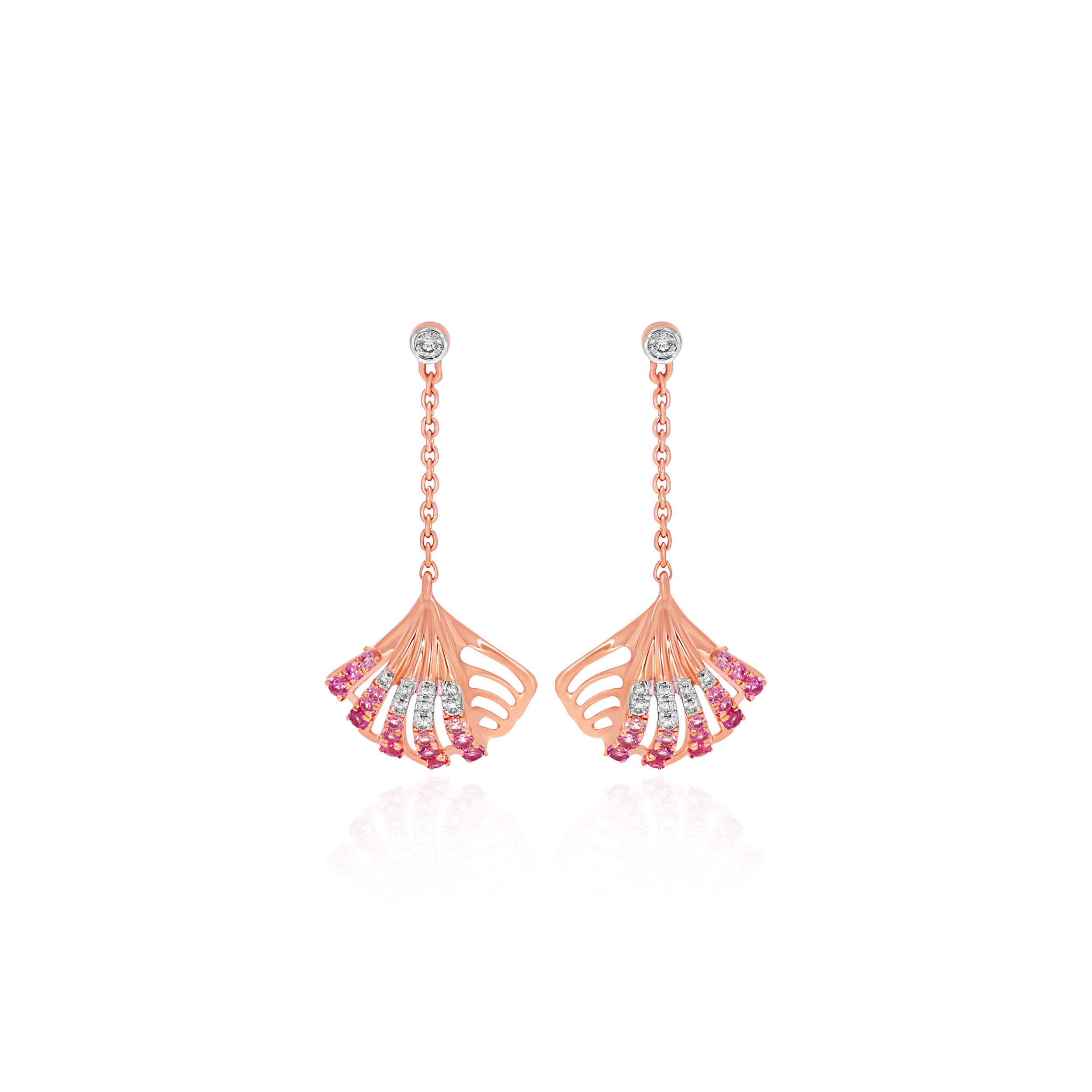Dainty Elegance Ginkgo Diamond Earrings - Senco Gold and Diamonds