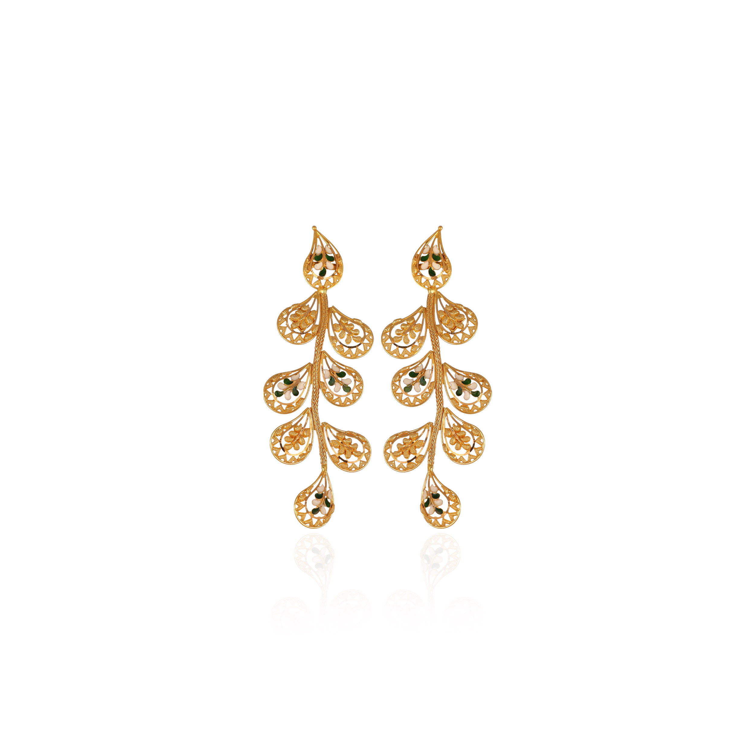 Intricate Vine Gold Earrings - Senco Gold and Diamonds