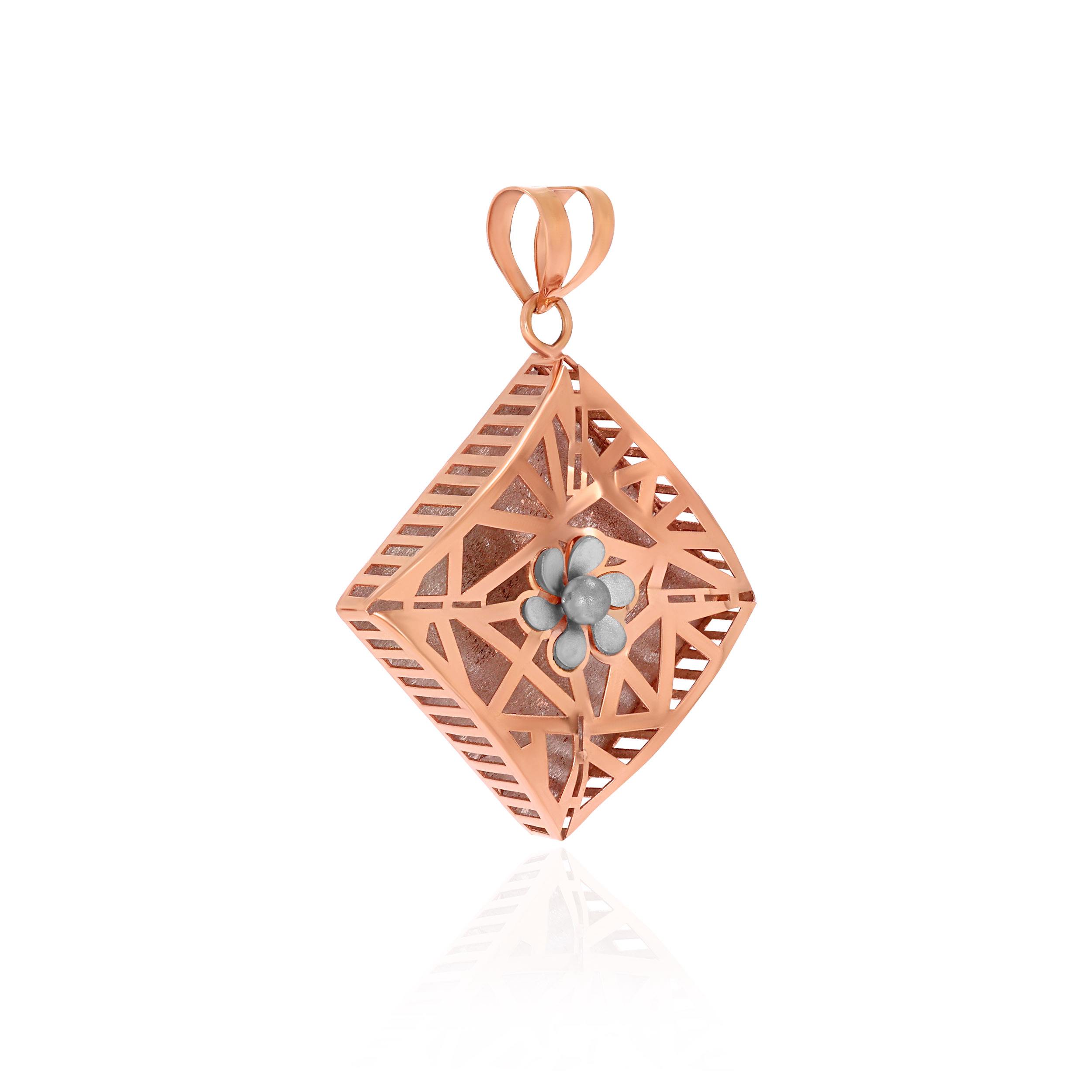 Rosé Rhombus Elegance Gold Pendant - Senco Gold and Diamonds