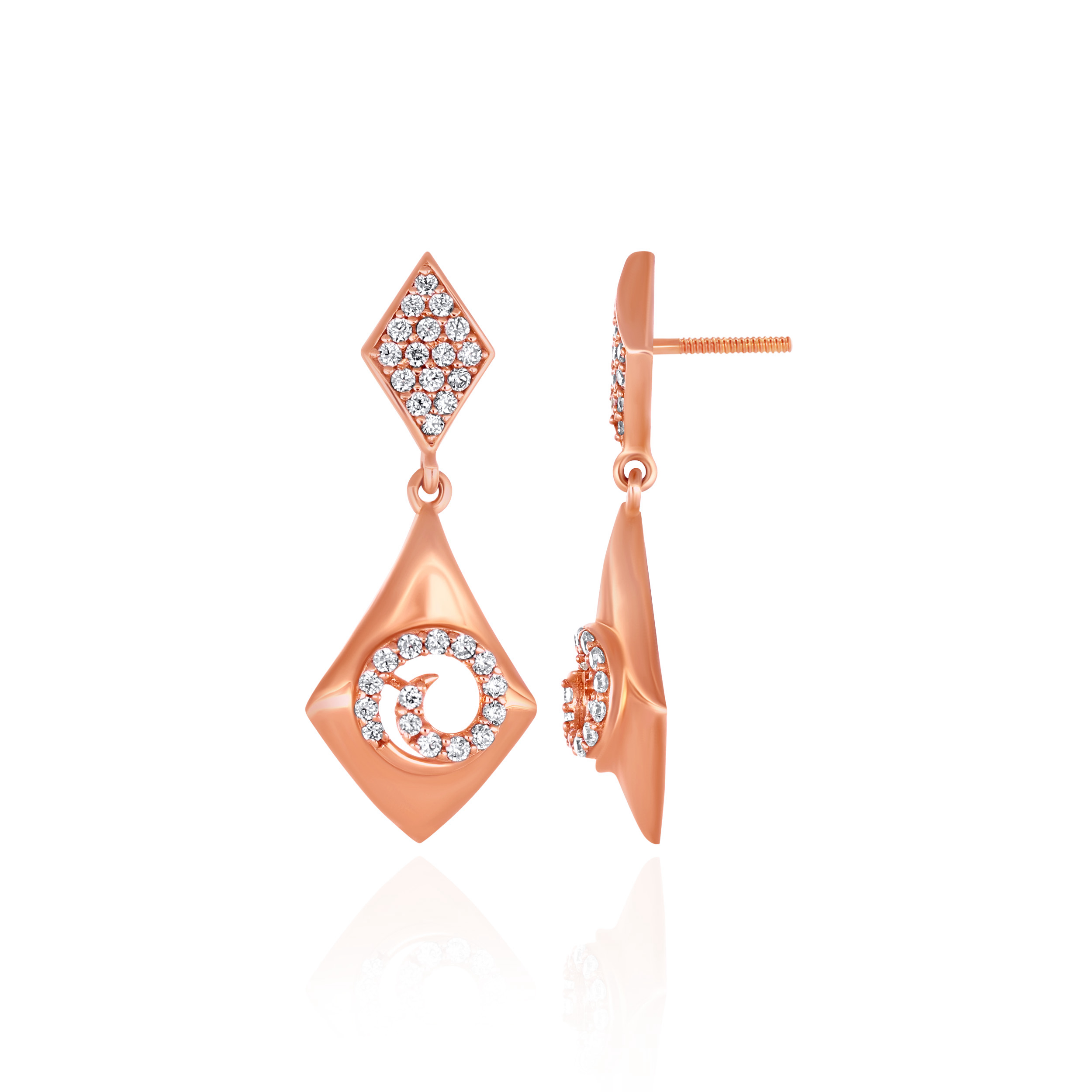 Opaline Rosette Gold Drop Earrings - Senco Gold and Diamonds