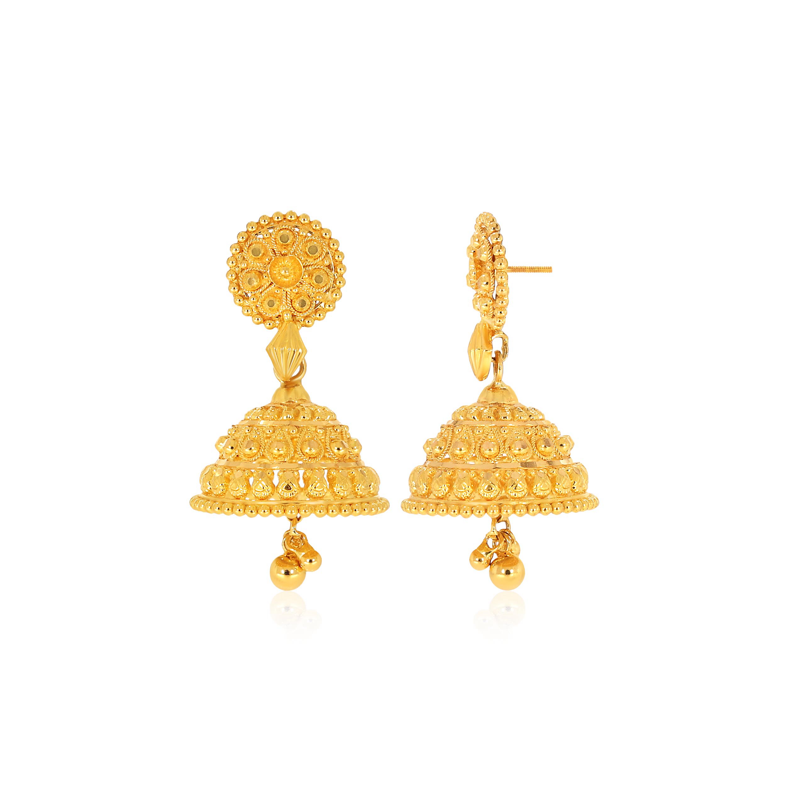 Appeal of Legacy Gold Jhumka Earrings - Senco Gold and Diamonds
