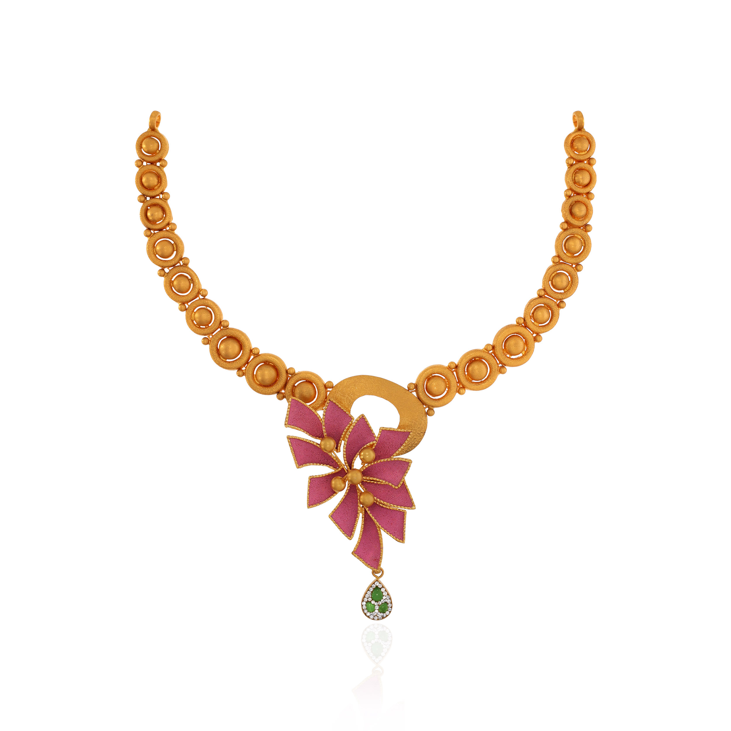 22K Yellow Gold Antique Kundan Necklace-GN-D000779660 - Senco Gold and Diamonds