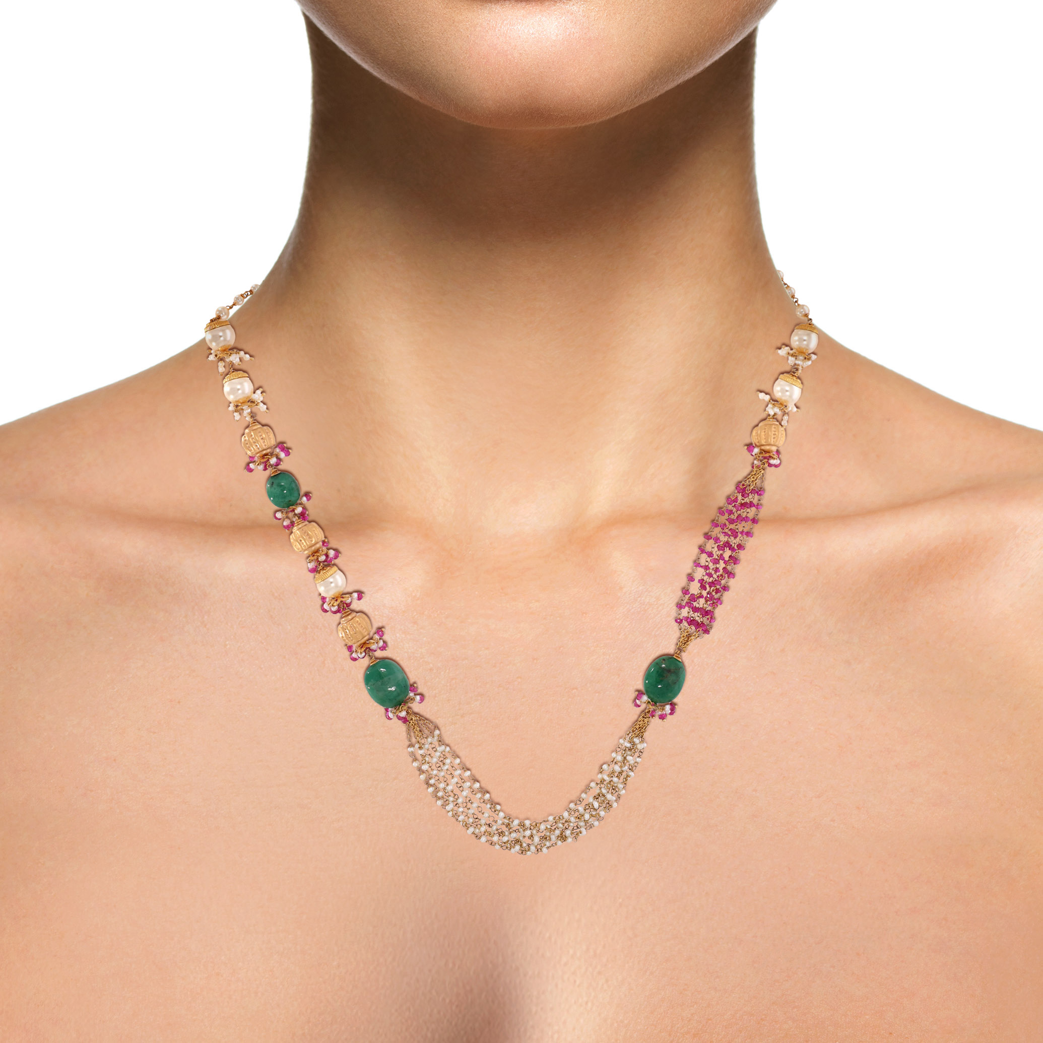 22K Yellow Gold Kundan Necklace-GN-D000782882 - Senco Gold and Diamonds