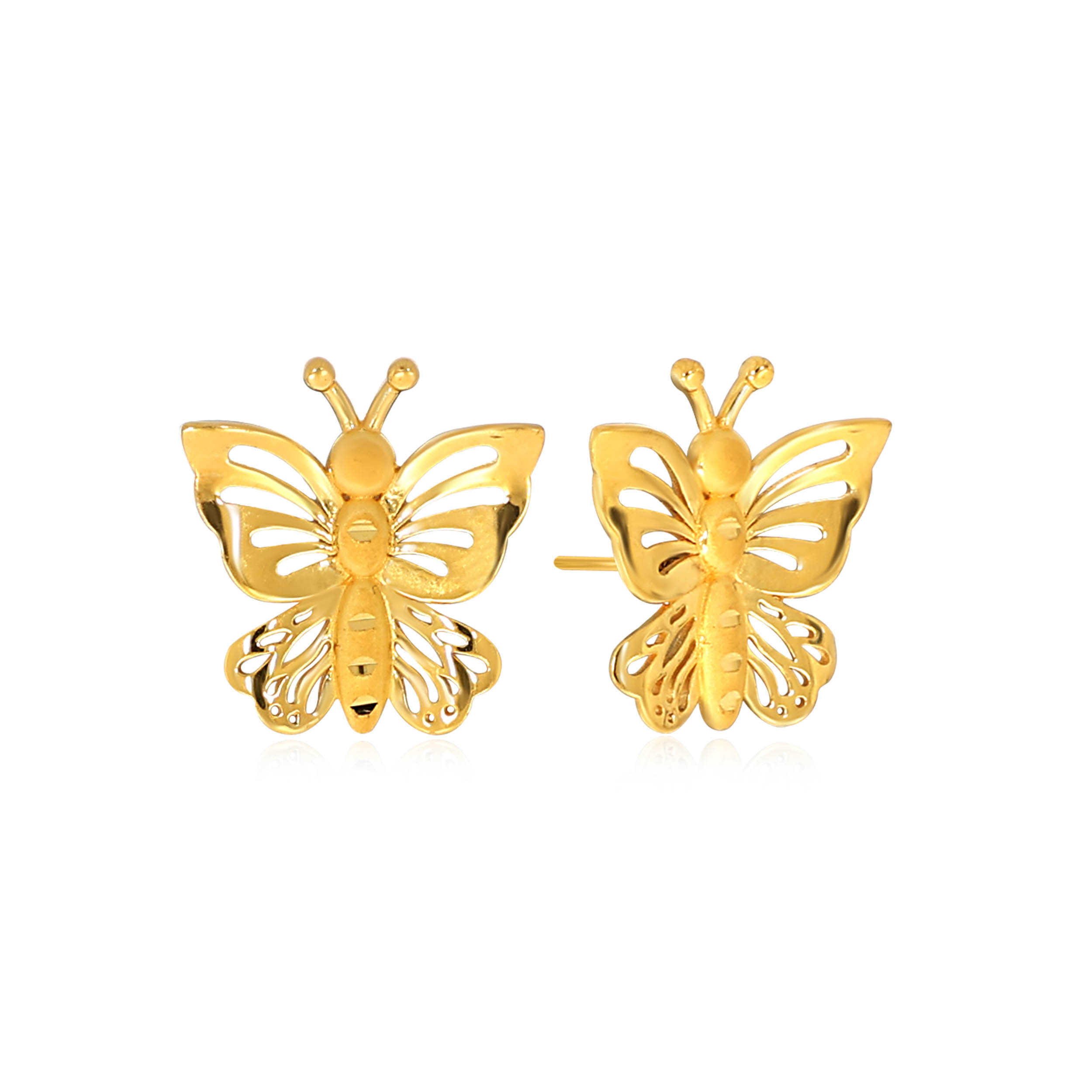 Minimal Mariposa Gold Studs - Senco Gold and Diamonds