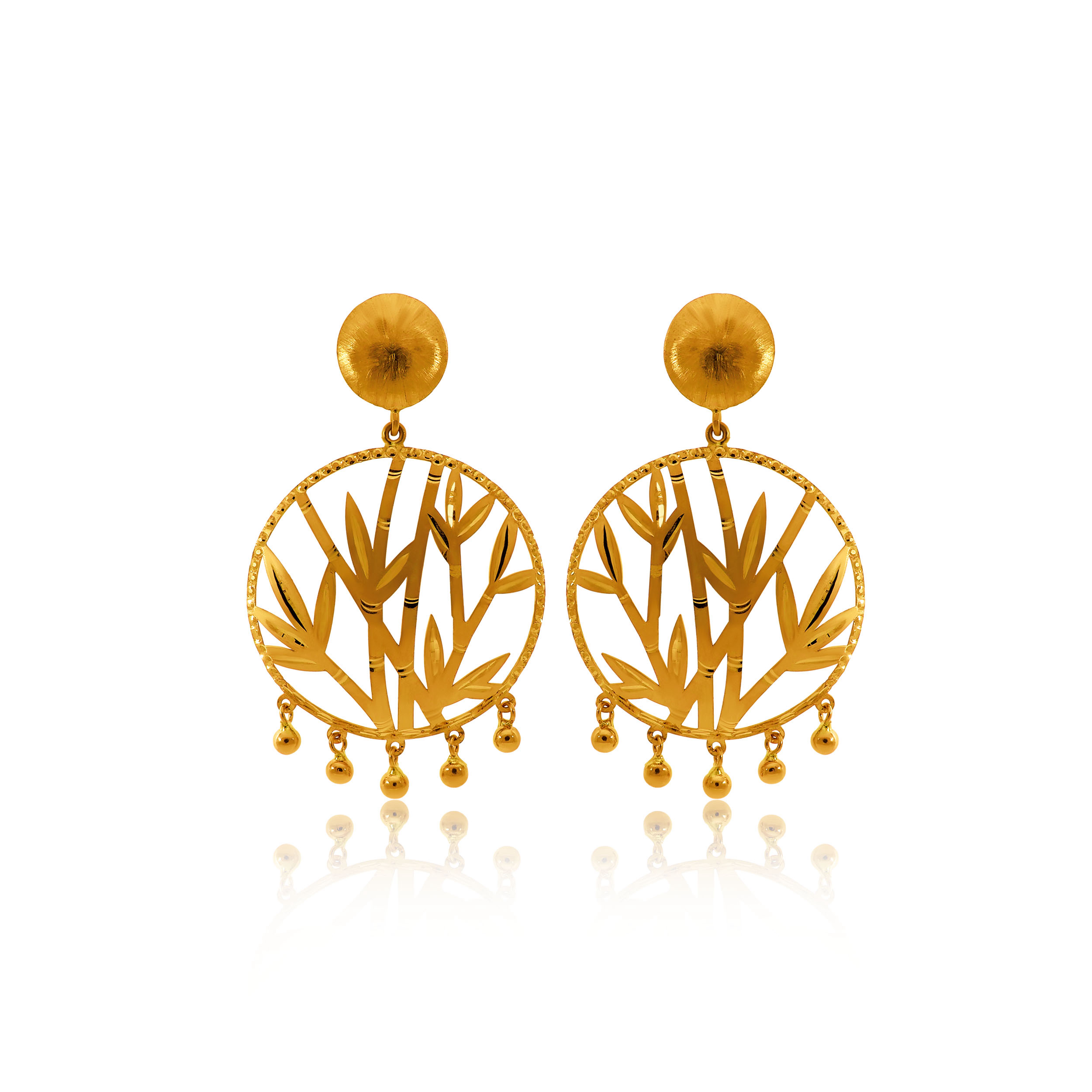 22K Yellow Gold Drop Earrings-GPNGP-SAD0005608 - Senco Gold and Diamonds